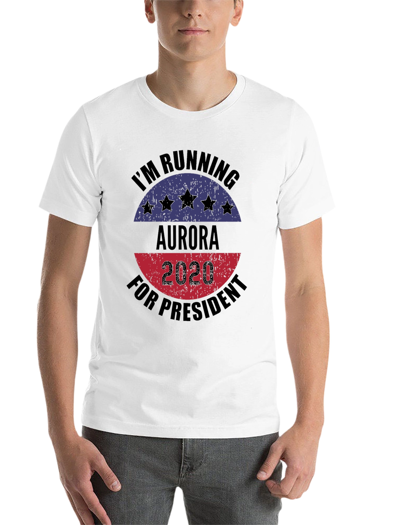 Black Aurora for President 2020 Black T-Shirt view 14