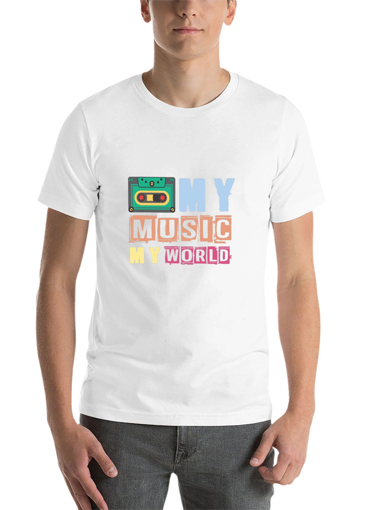 Black My Music My World Graphic Tee - Retro Cassette T-Shirt view 14