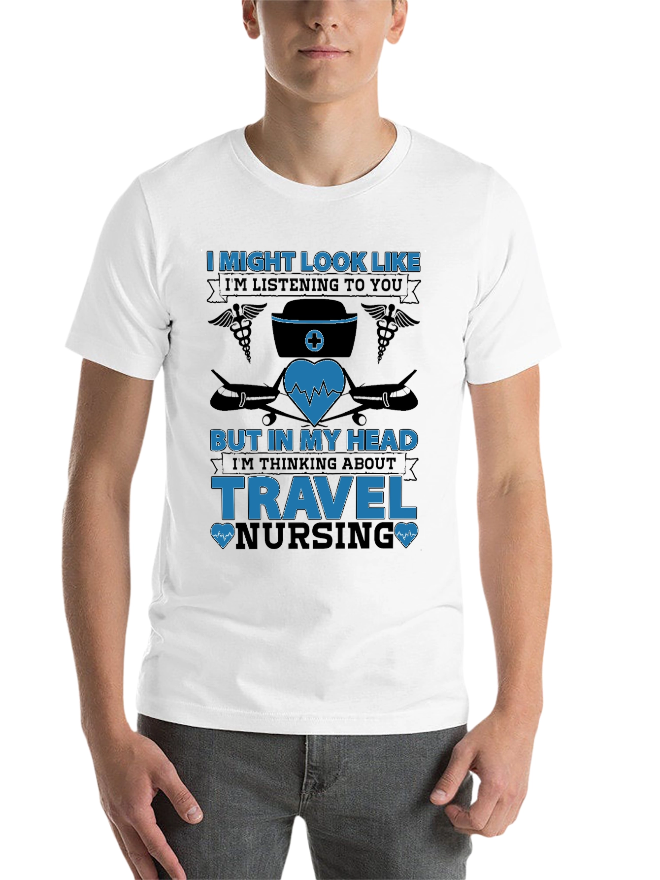 Black Travel Nursing T-Shirt - Funny Nurse Gift view 14