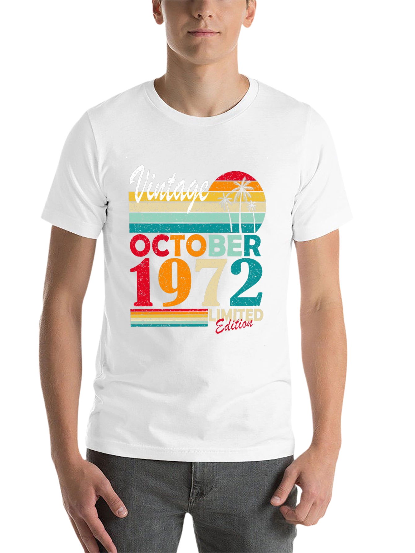Black Vintage October 1972 Limited Edition T-Shirt view 14