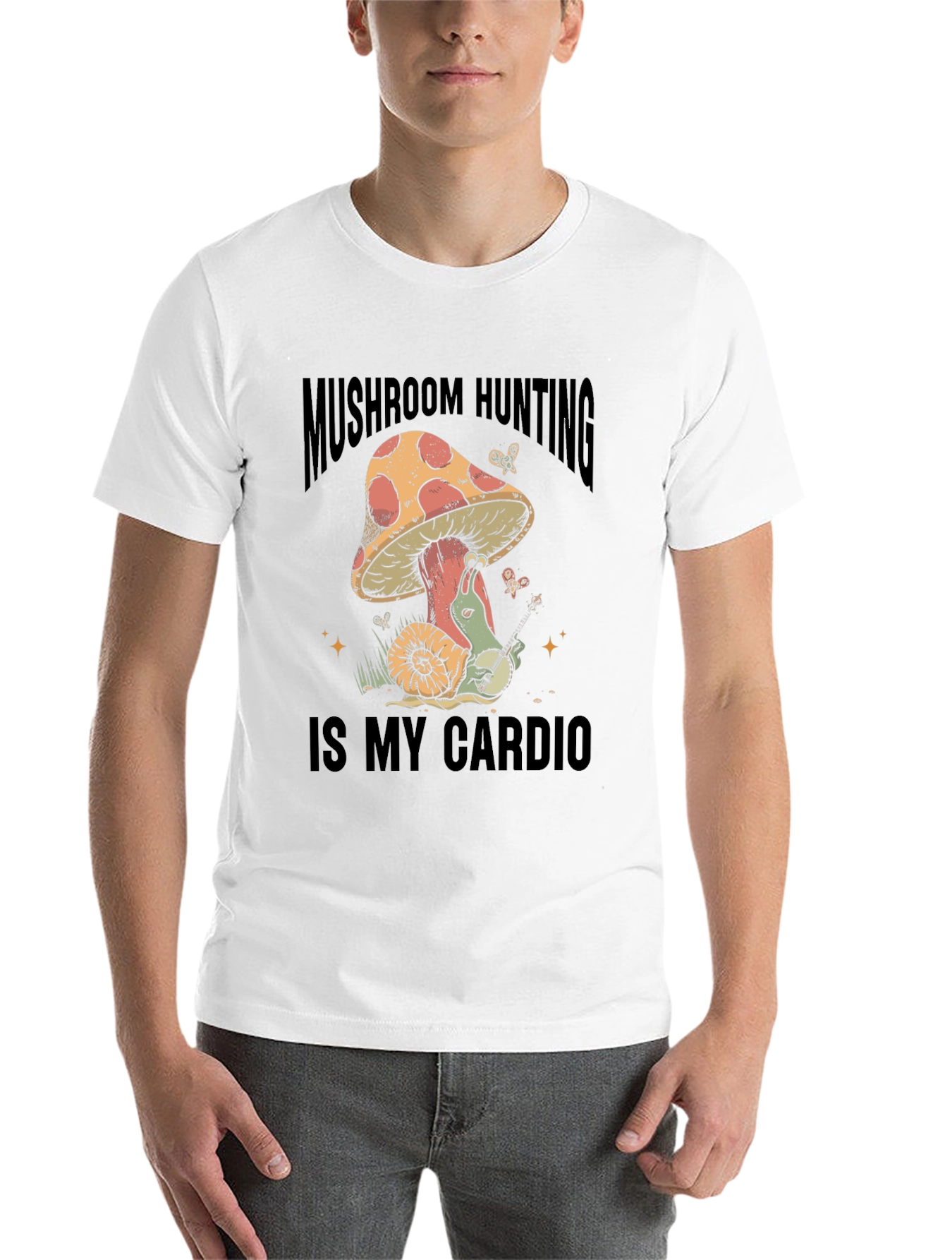 Black Mushroom Hunting is My Cardio T-Shirt view 14