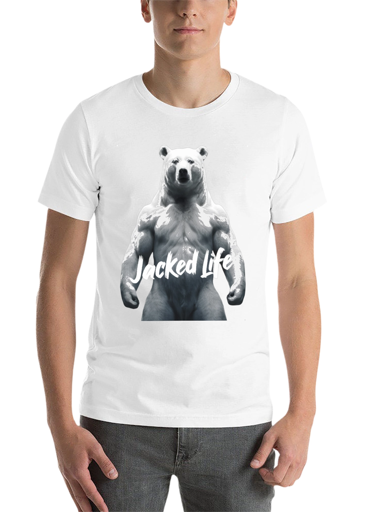 Black Jacked Life Bear Graphic Tee - Black view 14