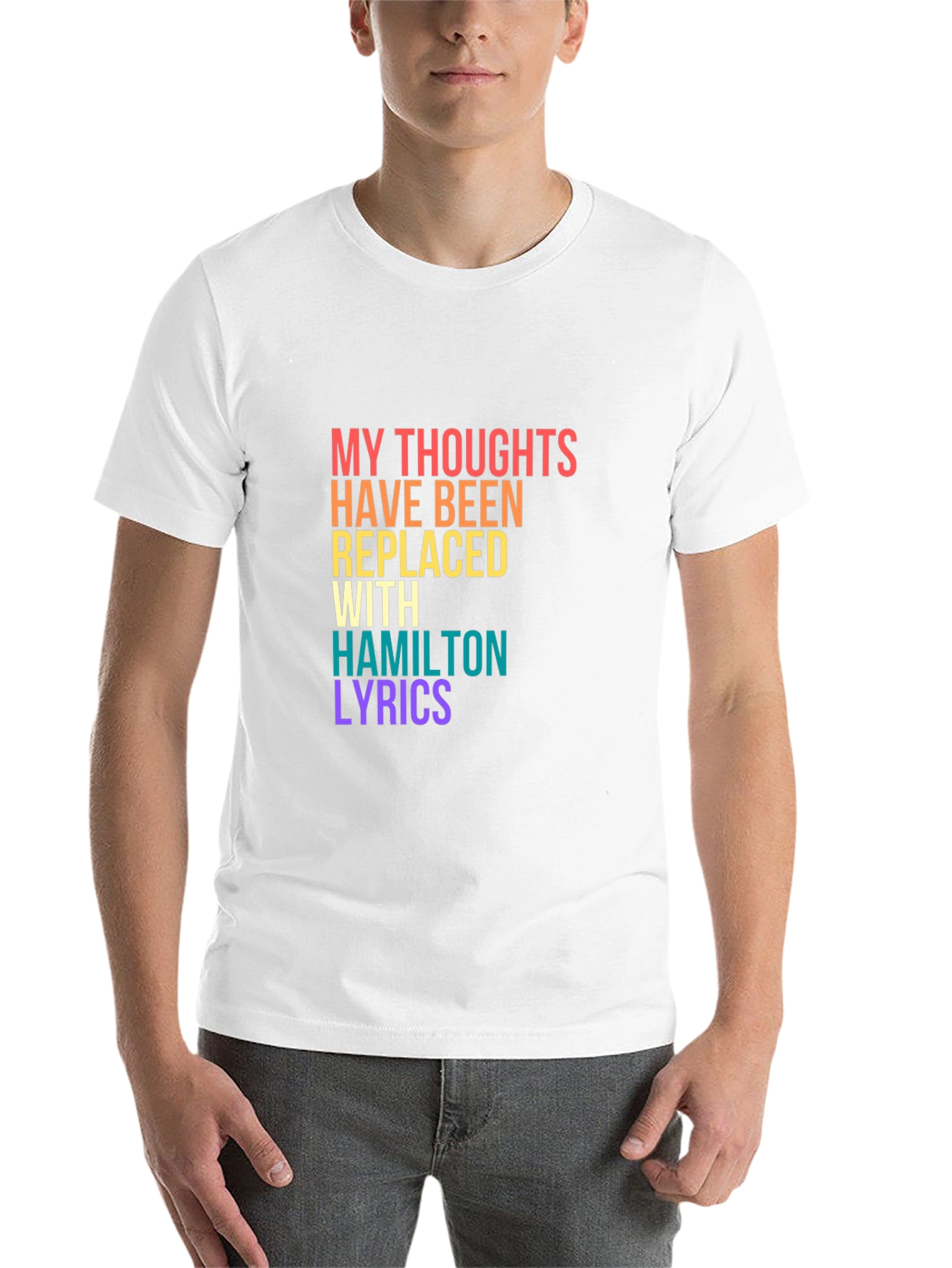 Black Hamilton Lyrics T-Shirt view 14