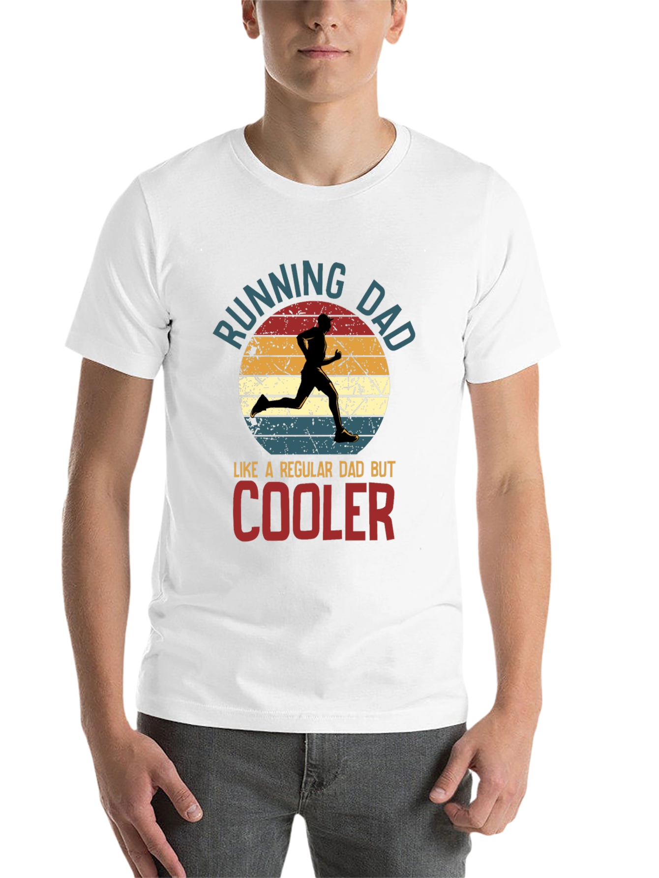 Black Running Dad T-Shirt - Cool Dad Edition! view 14