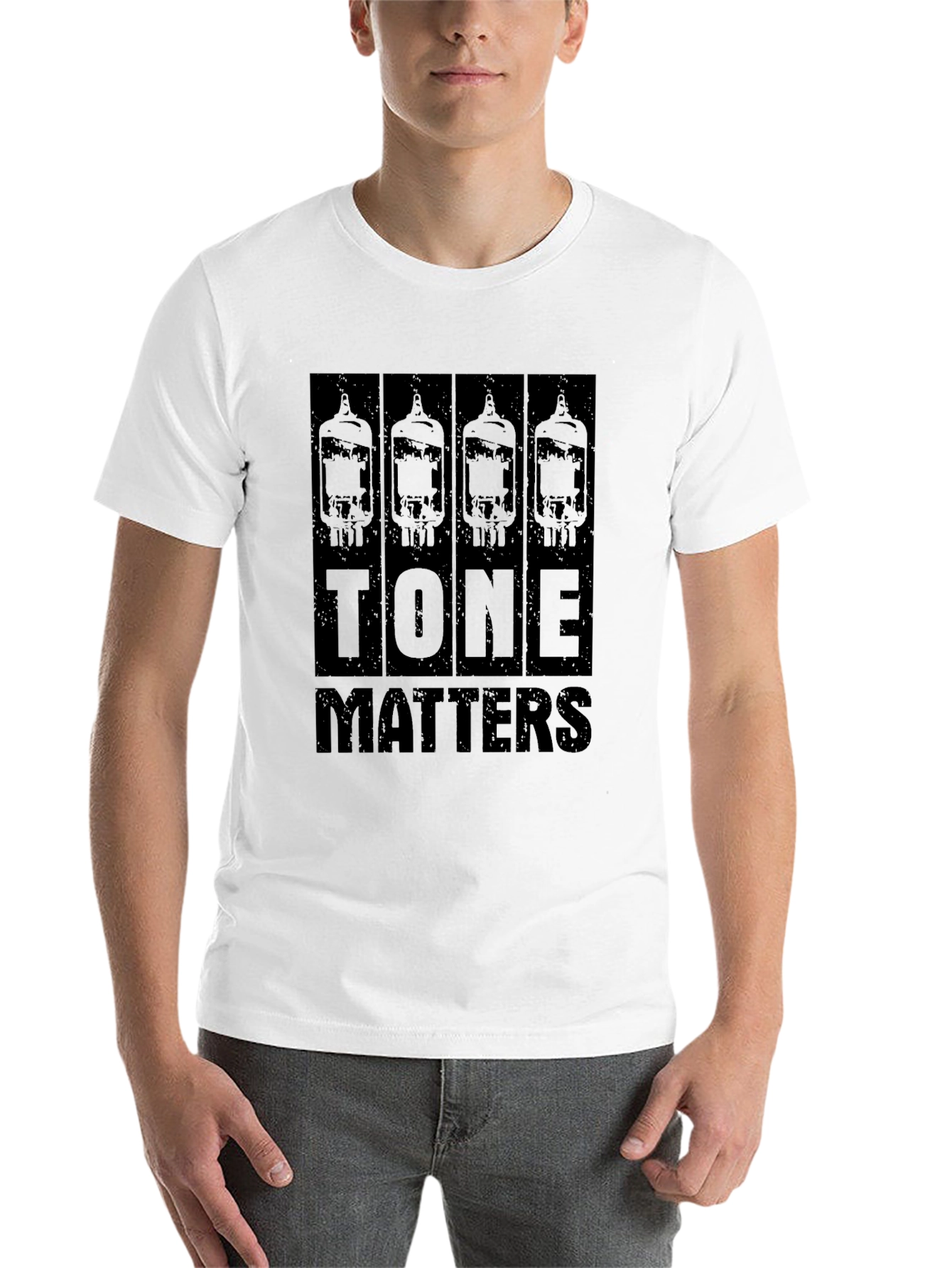 Black Tone Matters Black T-Shirt, Guitar Amplifier Tubes view 14