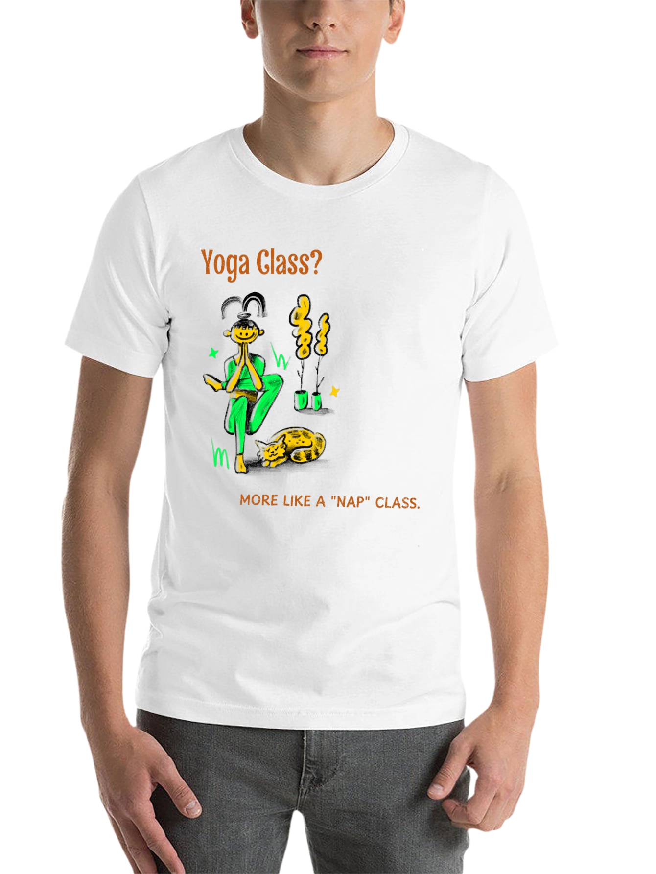 Black Yoga Nap Class Black Cotton T-Shirt view 14