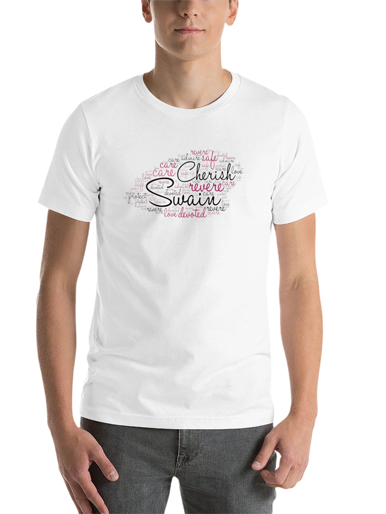 Black Cherish Swain Word Art T-Shirt view 14
