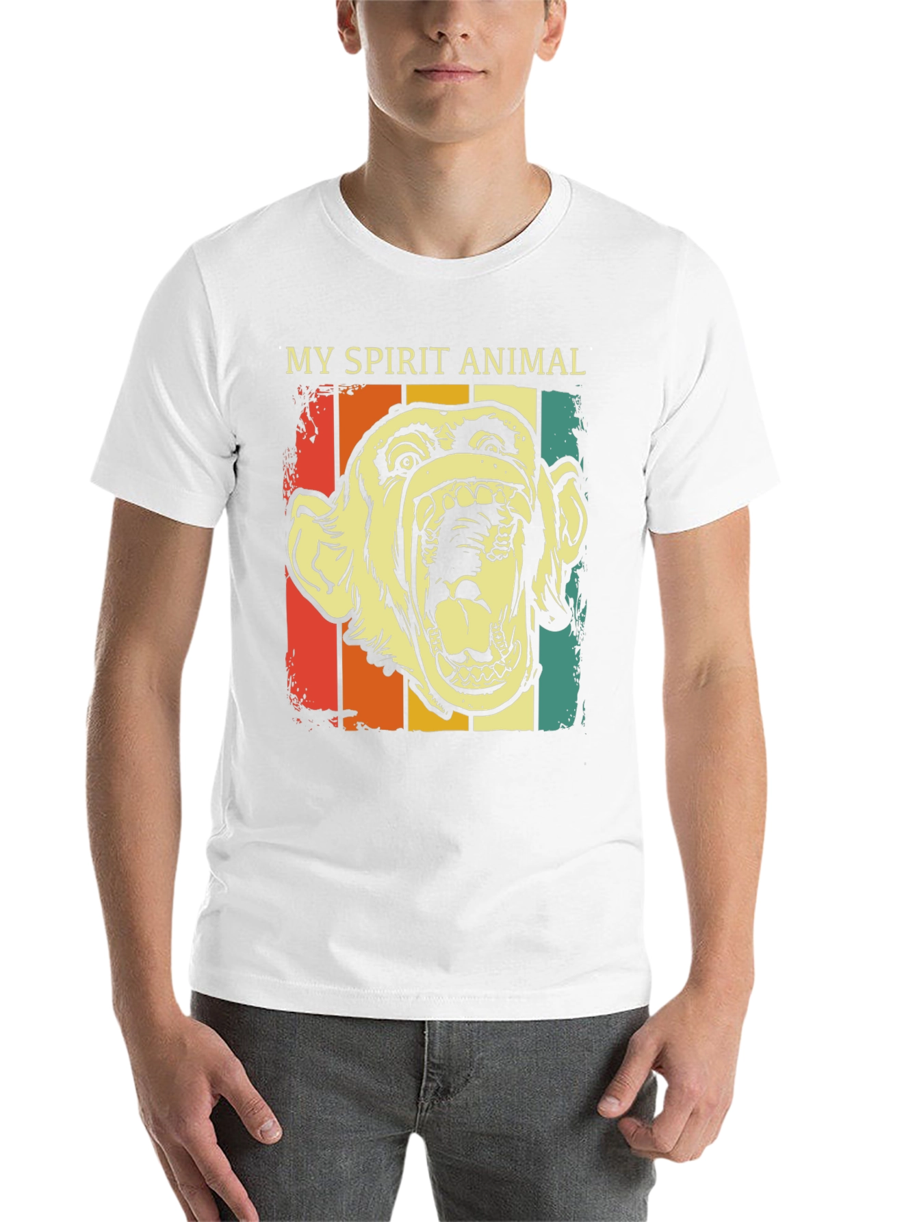 My Spirit Animal Retro Monkey Graphic T-Shirt - 14