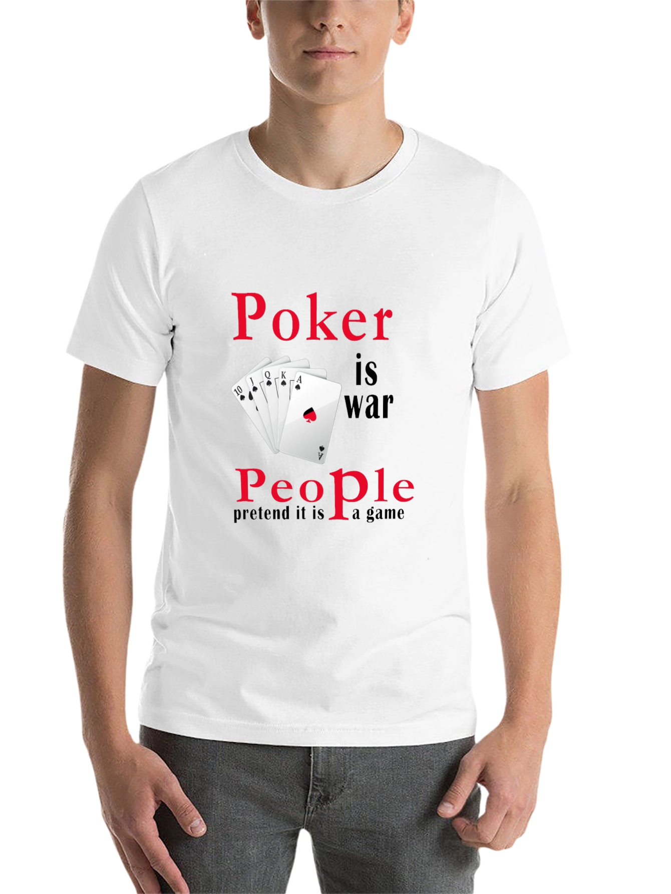 Black Poker is War Funny Graphic Tee view 14