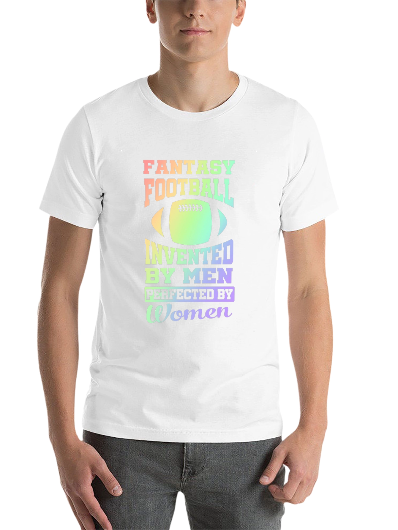 Black Fantasy Football T-Shirt: Invented by Men, Perfected by Women view 14
