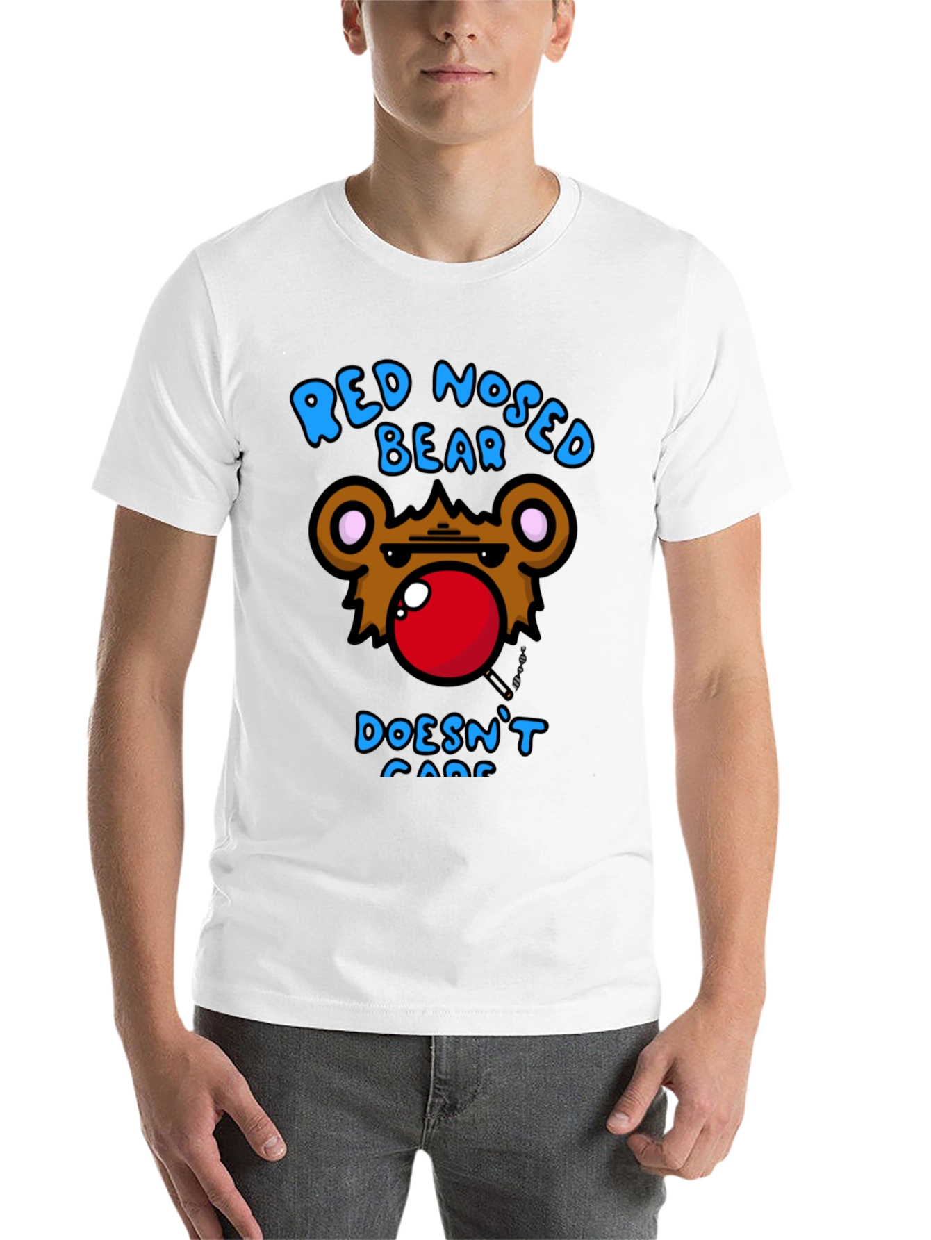 Black Red Nosed Bear Graphic T-Shirt - Unisex view 14