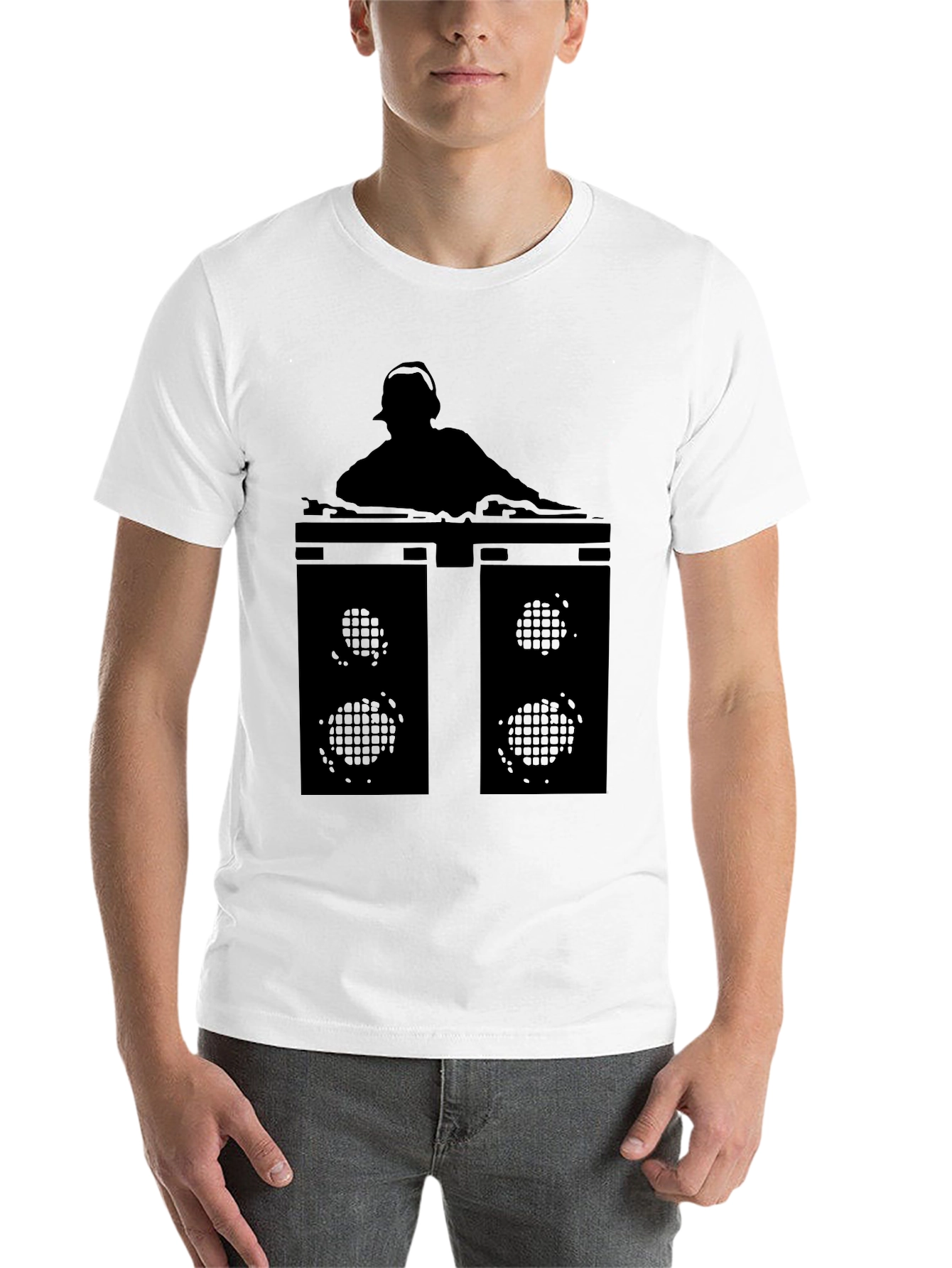 Black DJ Silhouette Graphic Tee view 14