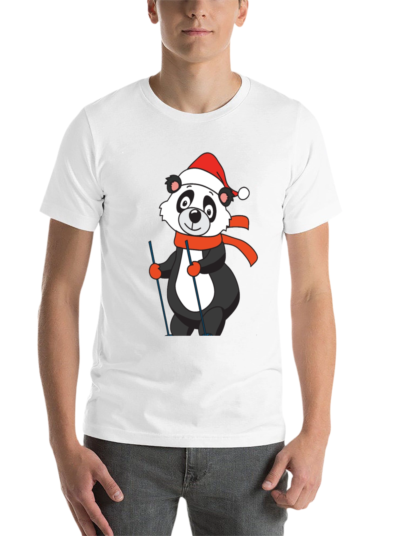 Black Panda Skier T-Shirt: Holiday Fun view 14
