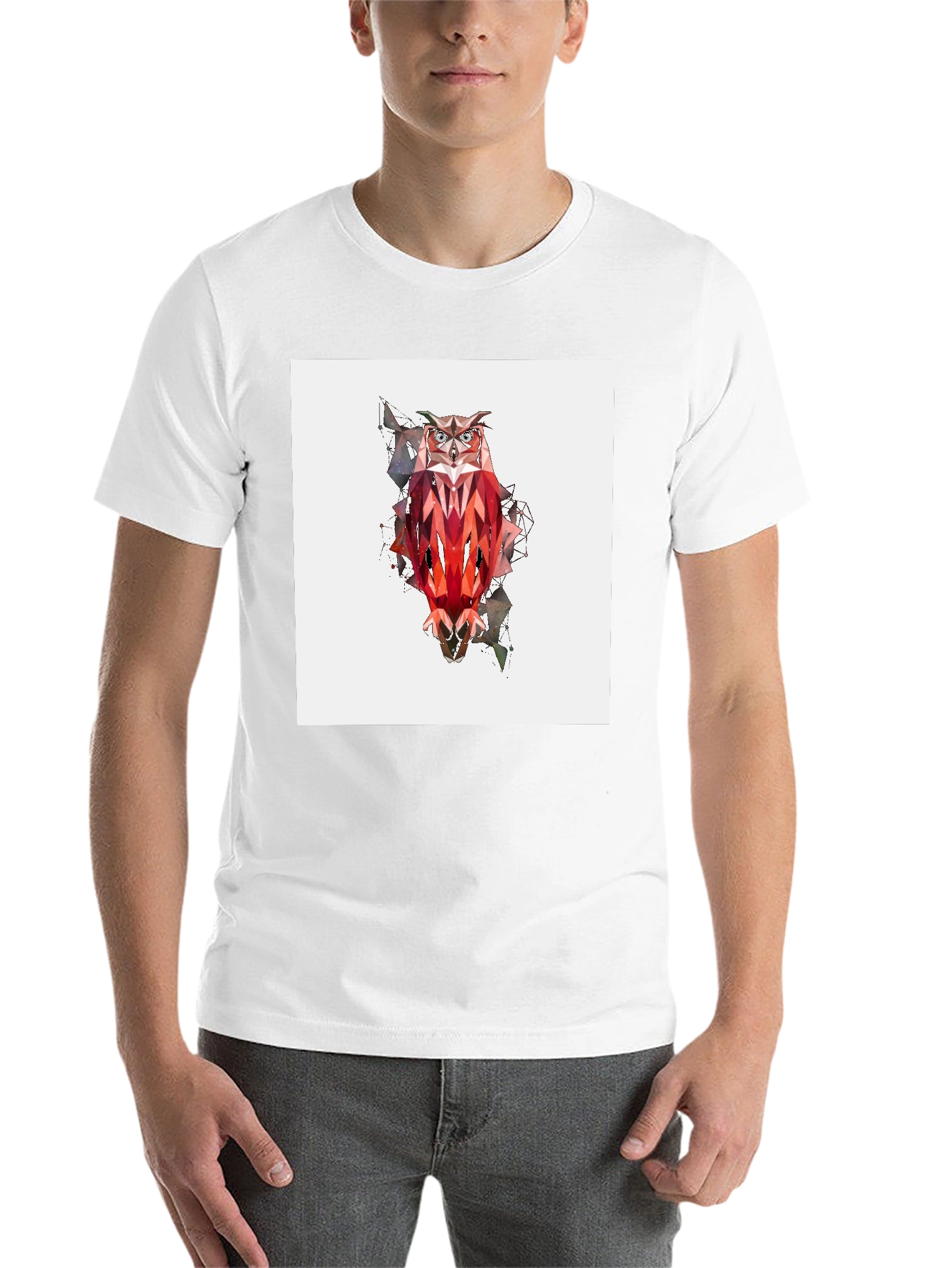 Black Geometric Owl Graphic Tee - Modern Art Style view 14