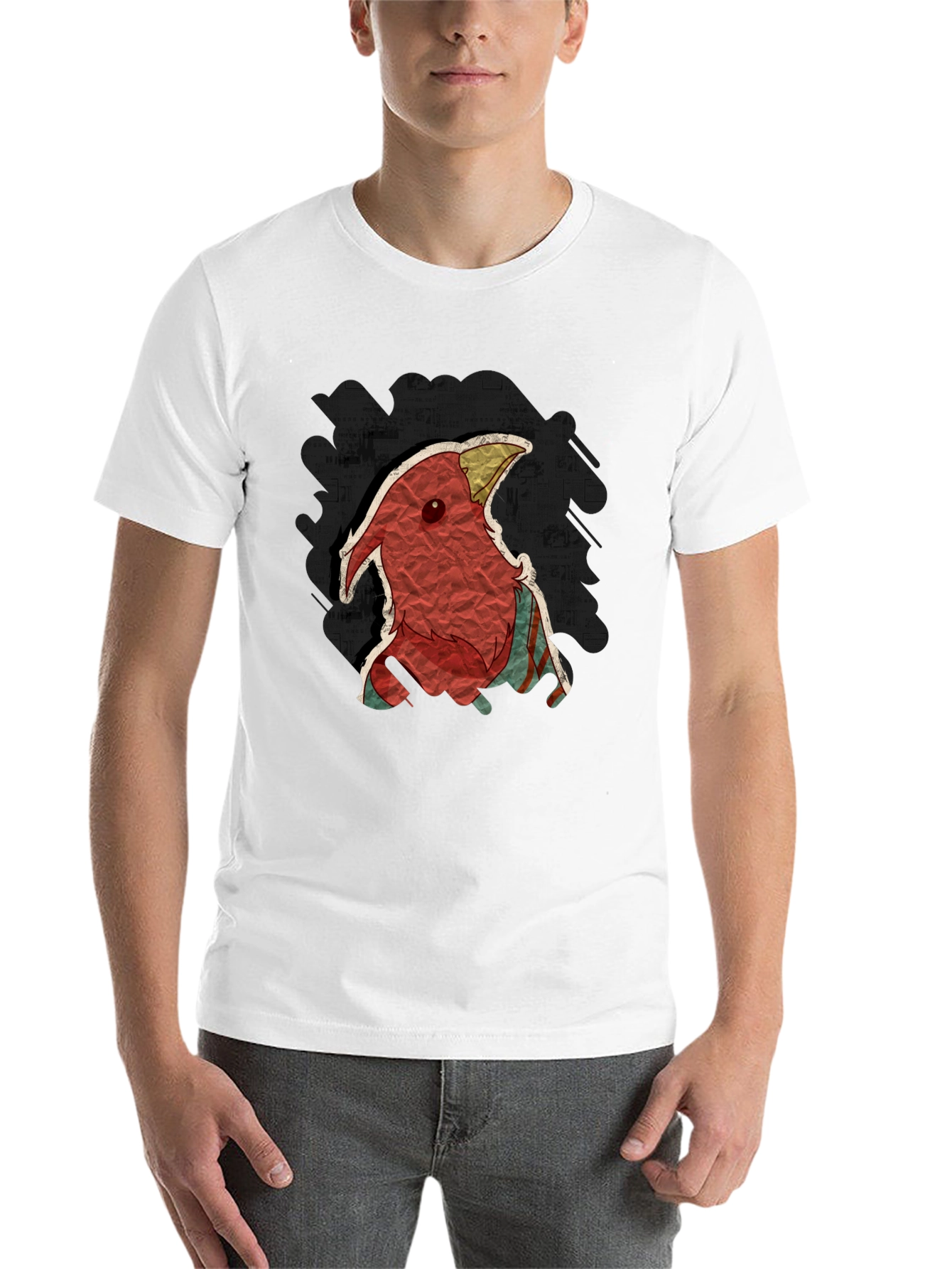 Black Unique Cardinal Graphic T-Shirt - Soft Black Tee view 14