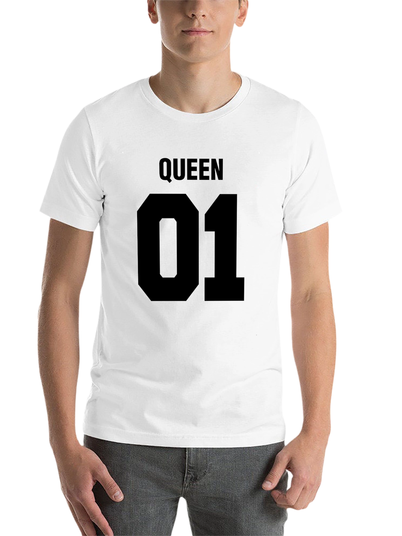 Black Queen 01 T-Shirt - Black, Crew Neck, Short Sleeve view 14