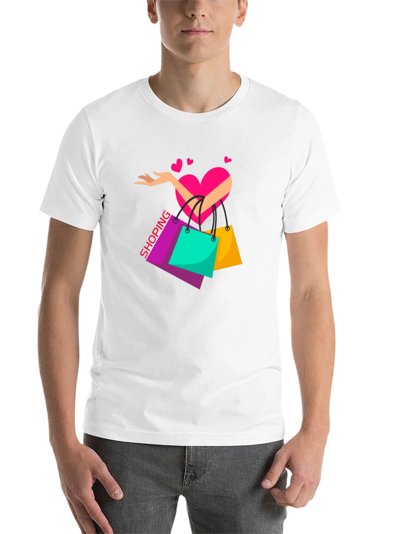 Black Shopping Lover's Black T-Shirt view 14