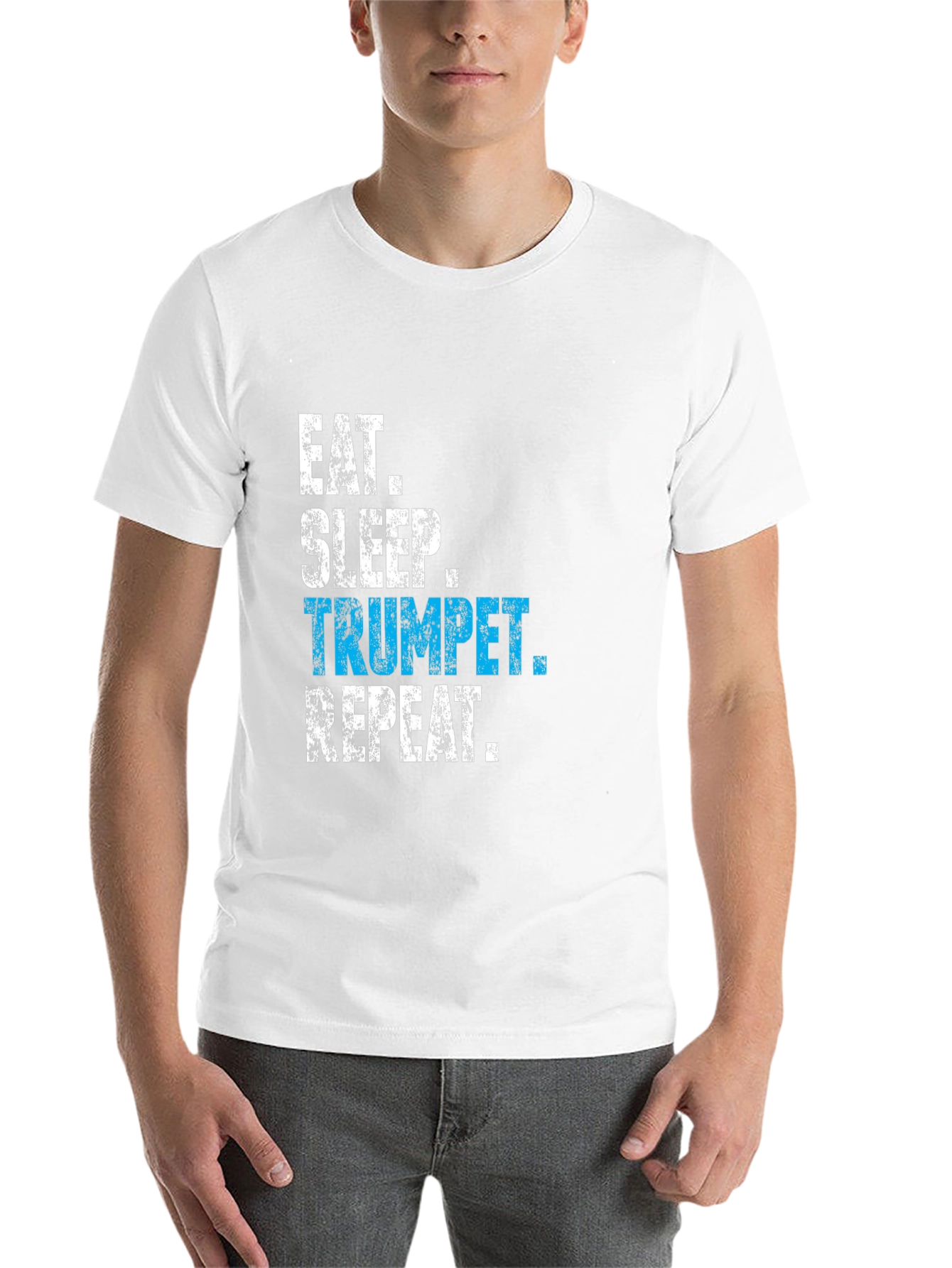 Black Eat Sleep Trumpet Repeat T-Shirt view 14