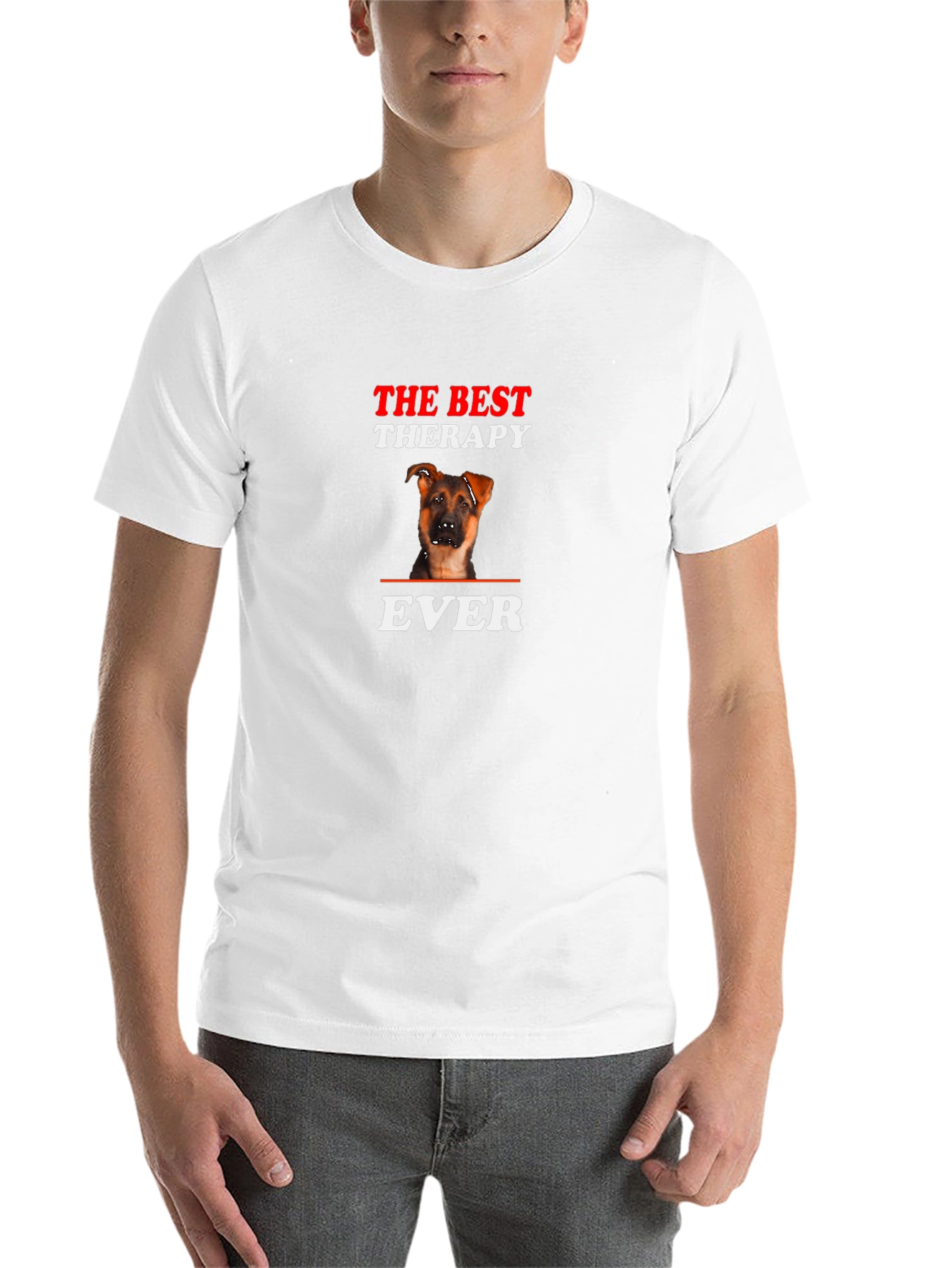 Black Best Therapy Dog T-Shirt - German Shepherd Puppy view 14