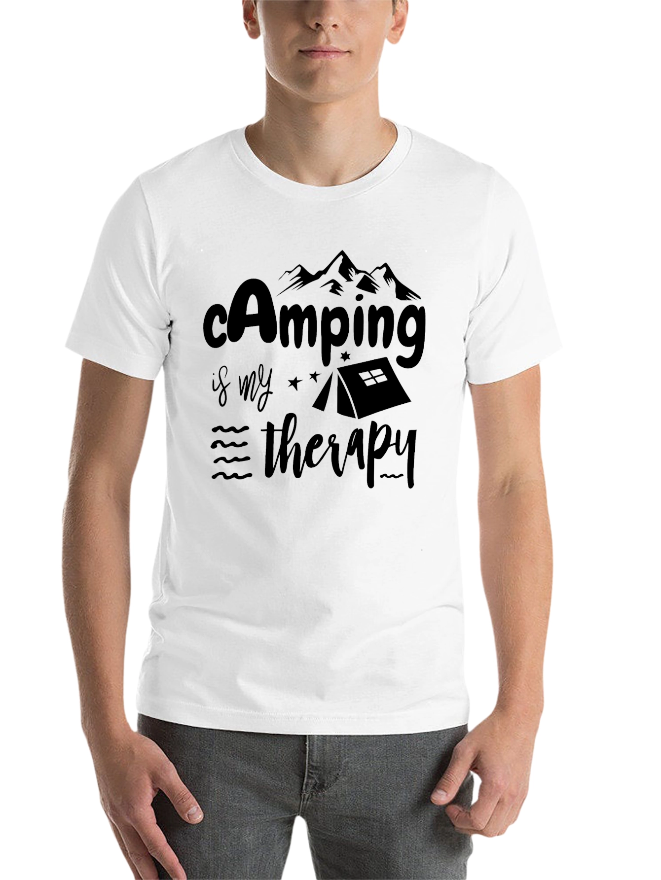 Black Camping is My Therapy Black T-Shirt view 14
