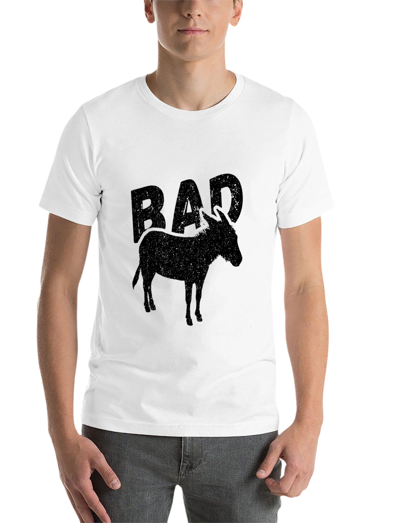 Black Bad A Donkey Graphic Tee - Black Crew Neck T-Shirt view 14