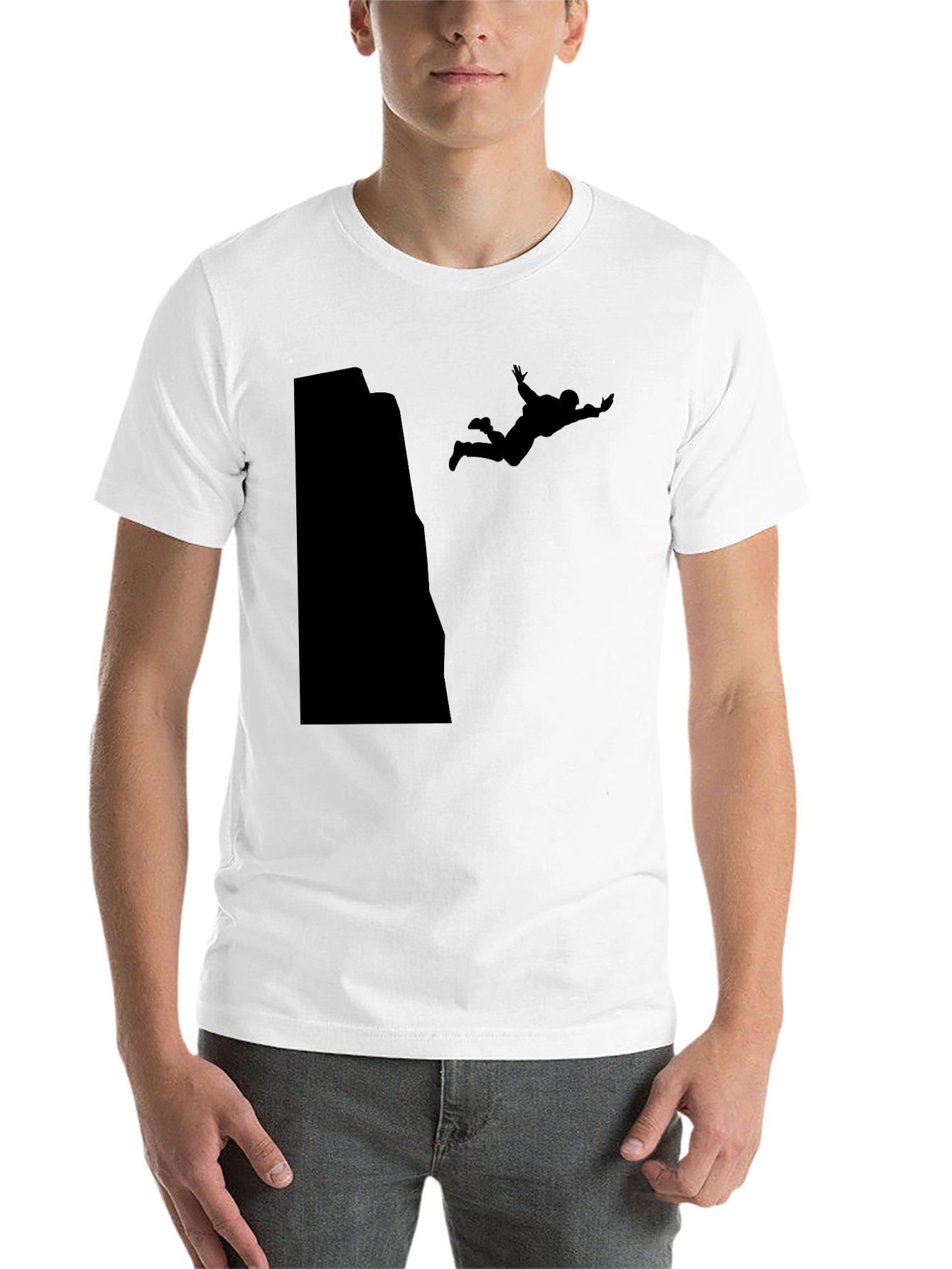Black Daredevil Black Tee - Extreme Sports Silhouette Design view 14