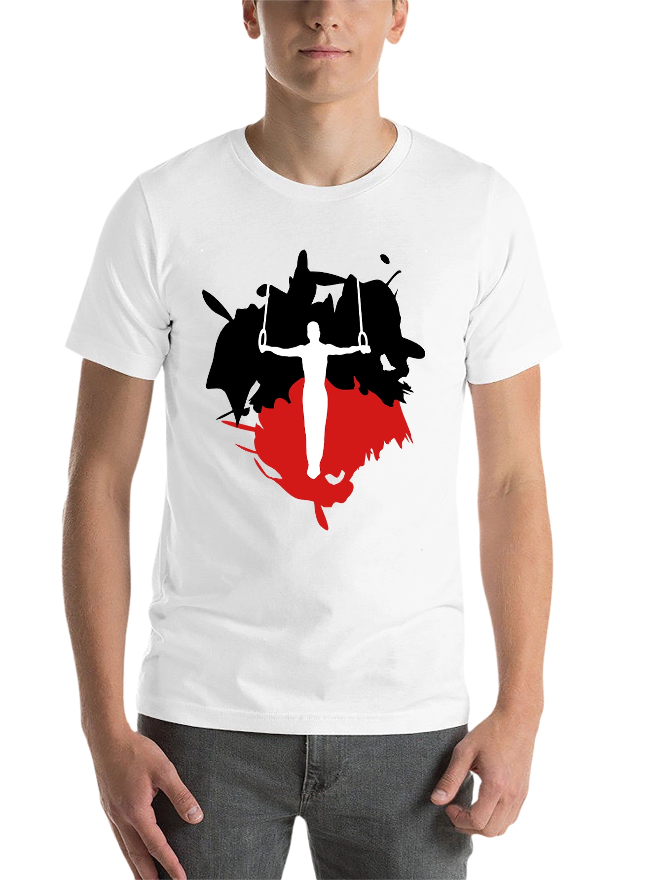 Black Gymnast Rings Graphic Tee - Black view 14