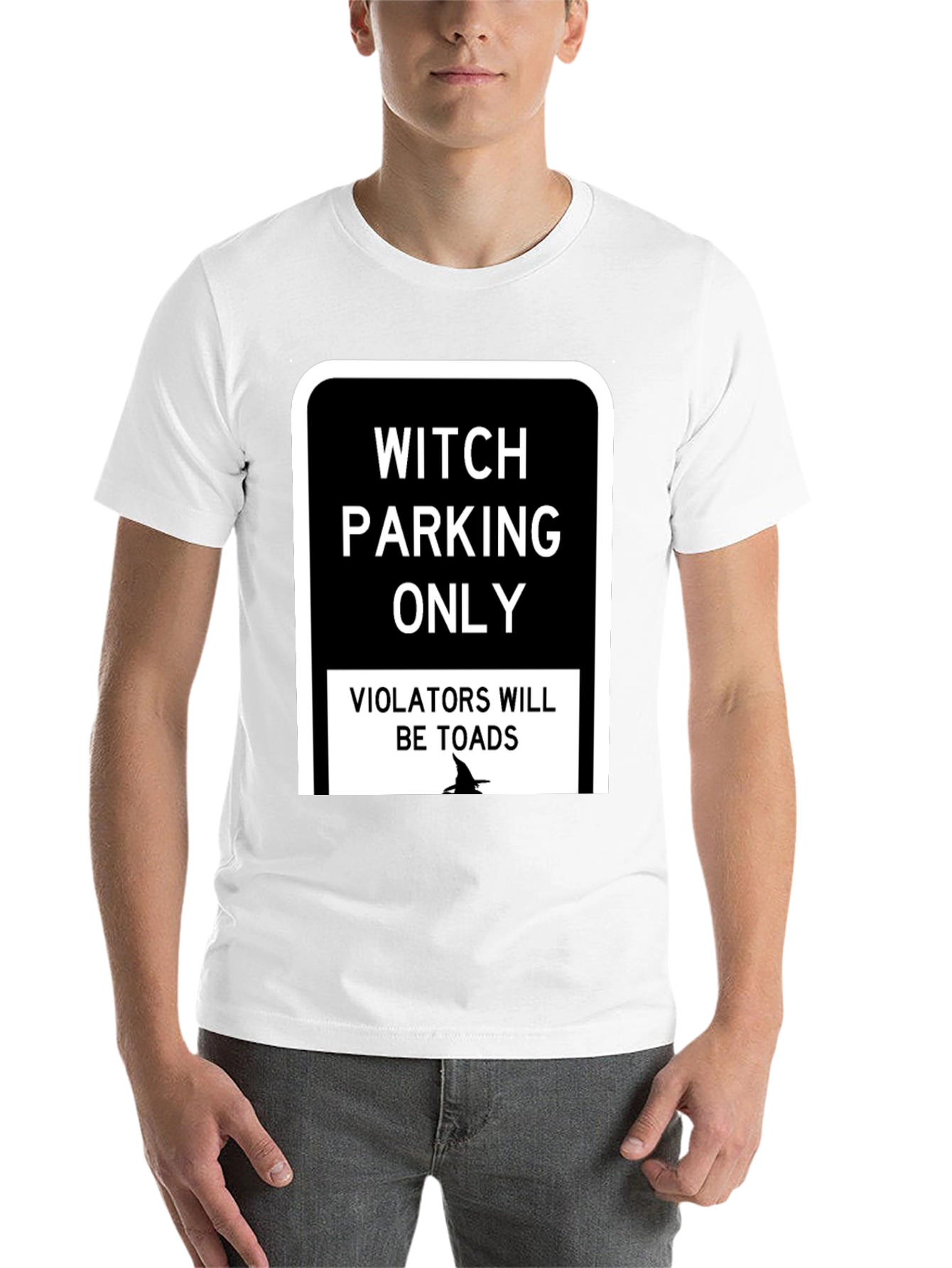 Black Witch Parking Only T-Shirt - Funny Halloween Tee view 14