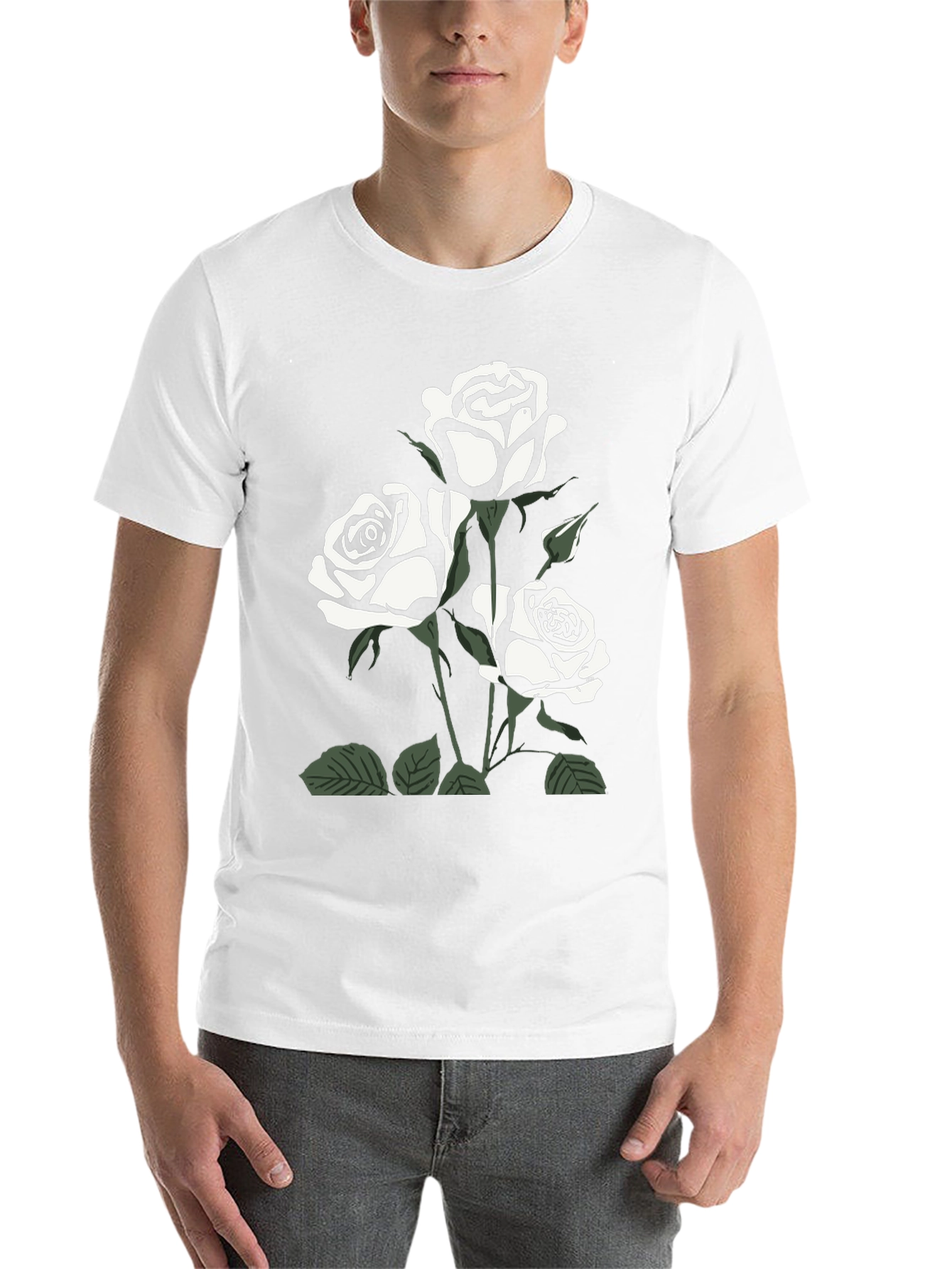 Black Black Rose Graphic Tee for Men view 14