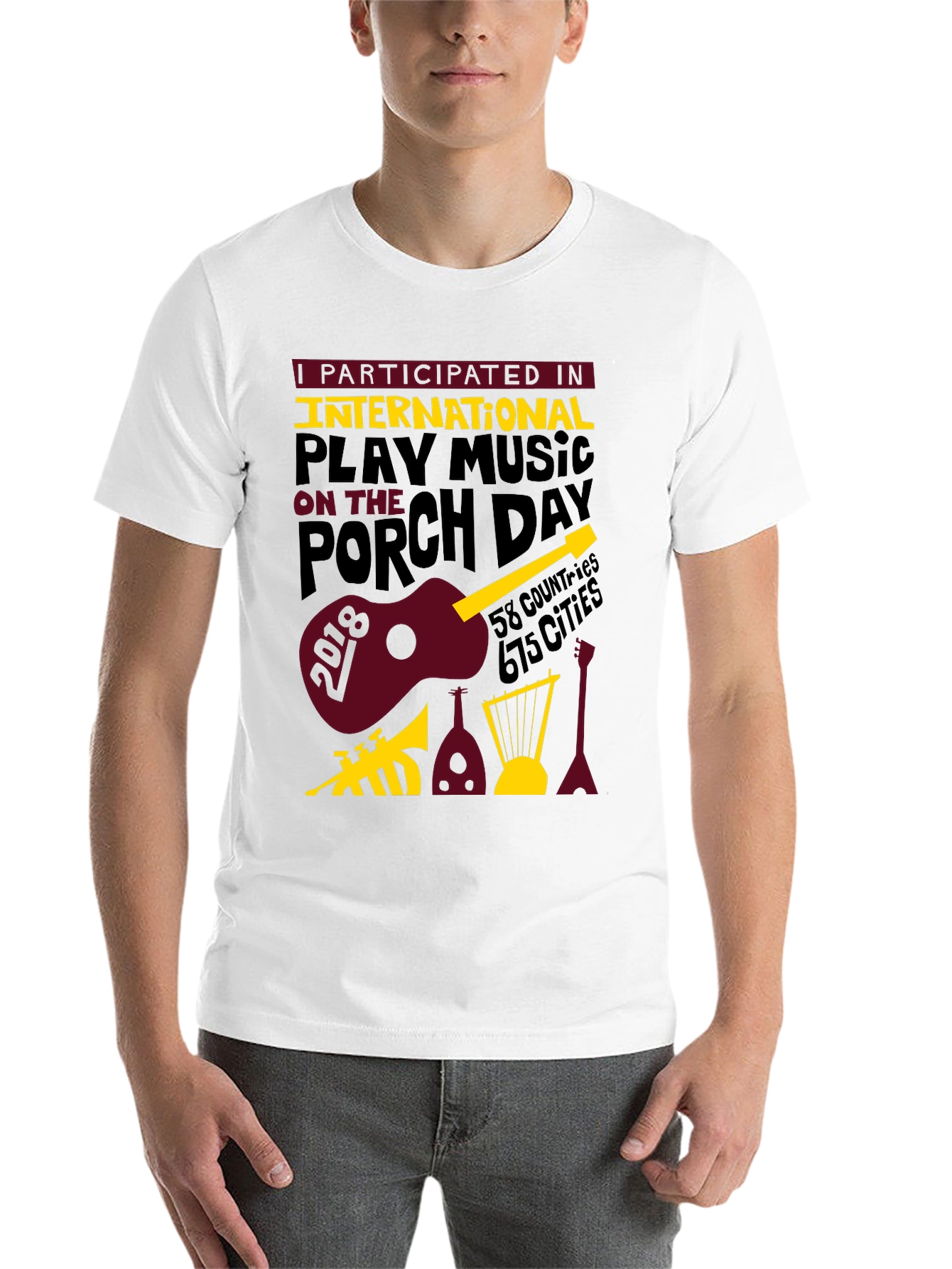 Black International Play Music On The Porch Day T-Shirt view 14