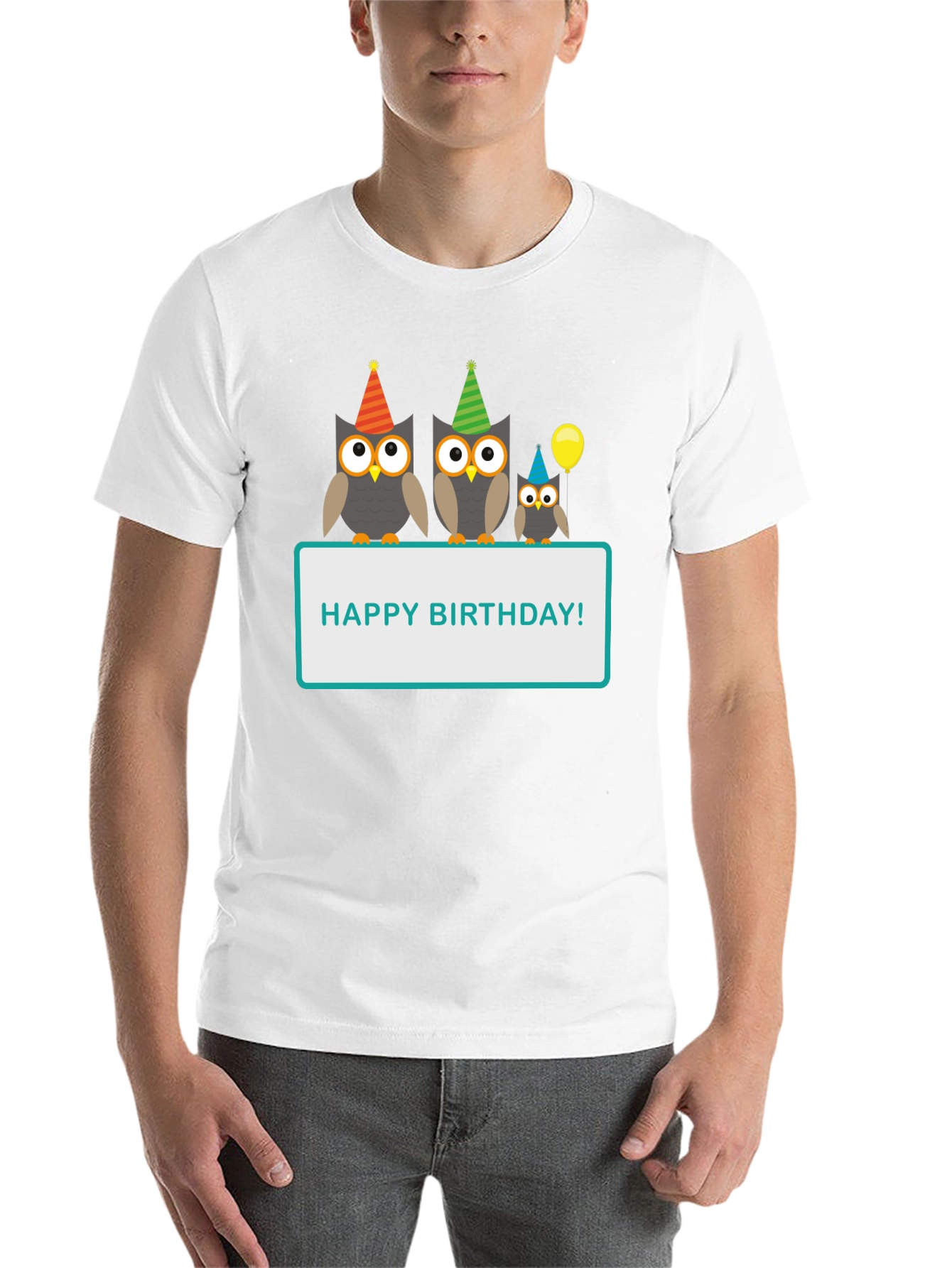 Black Happy Birthday Owl T-Shirt view 14