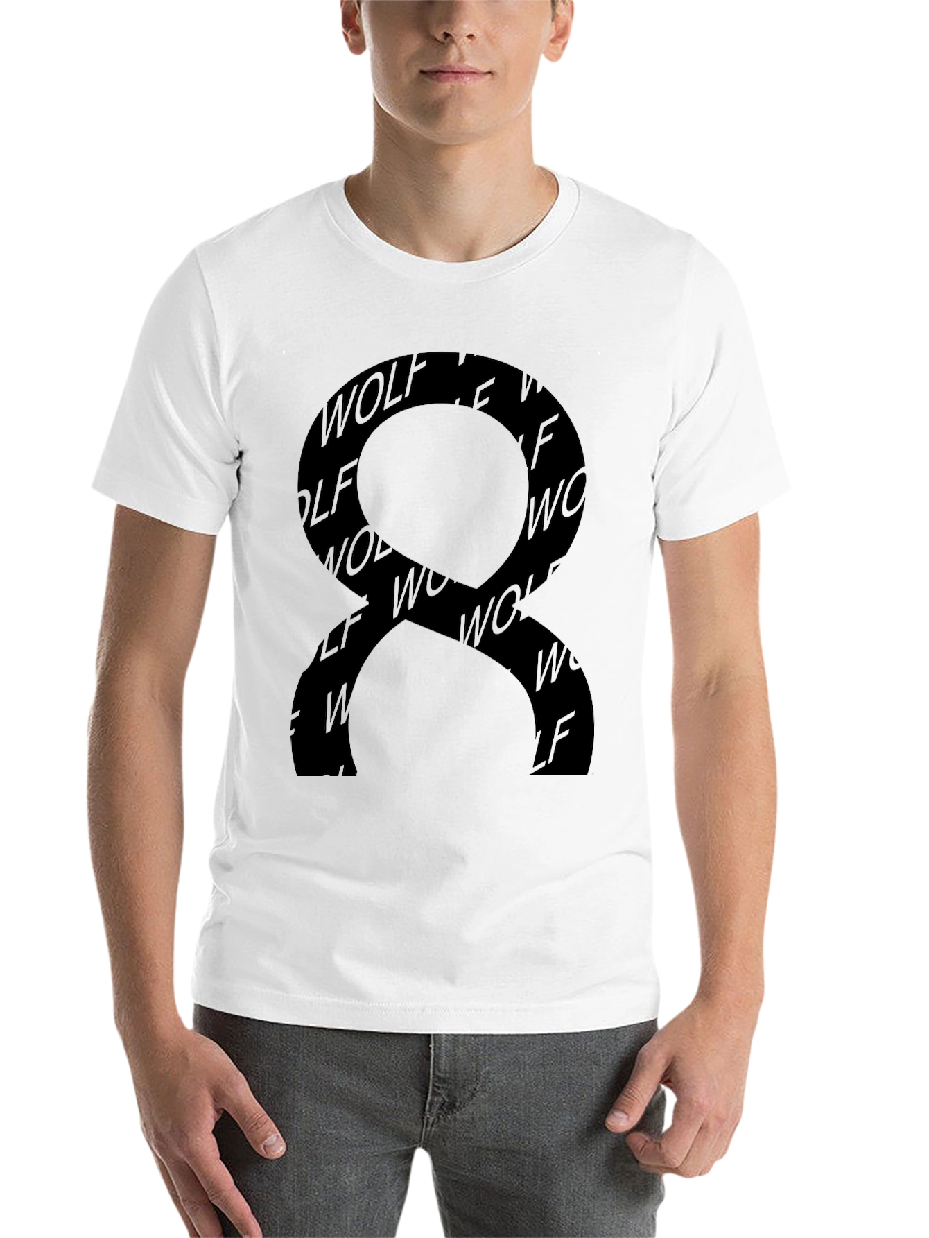 Black Wolf Graphic Print Black T-Shirt view 14