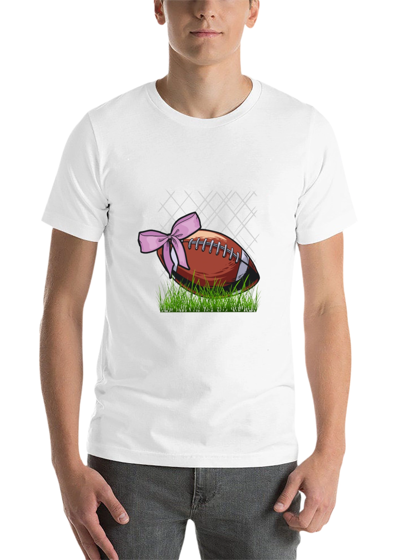 Black Football with Bow Graphic Tee - Men's view 14