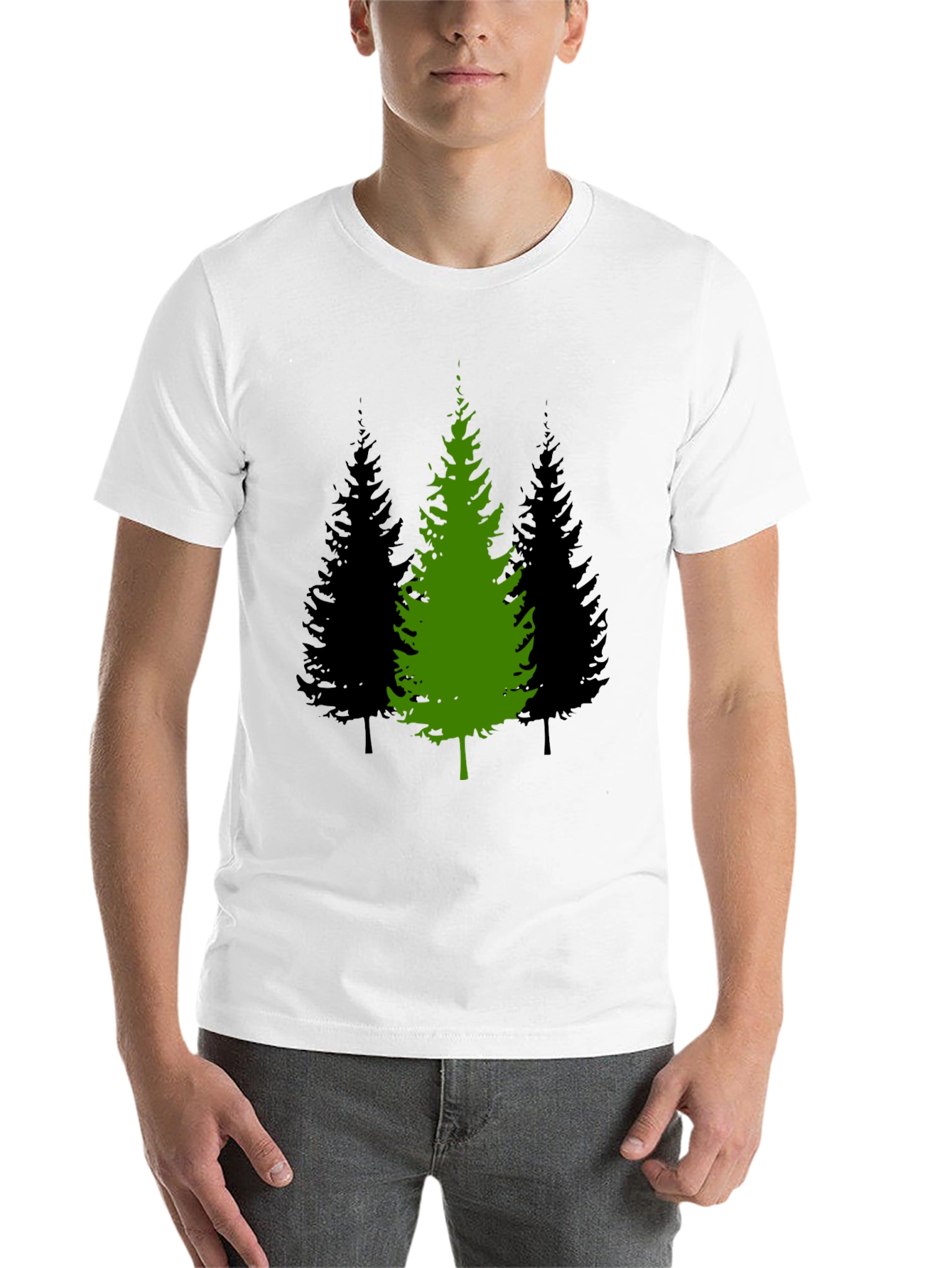 Black Nature Scene Men's Graphic T-Shirt view 14