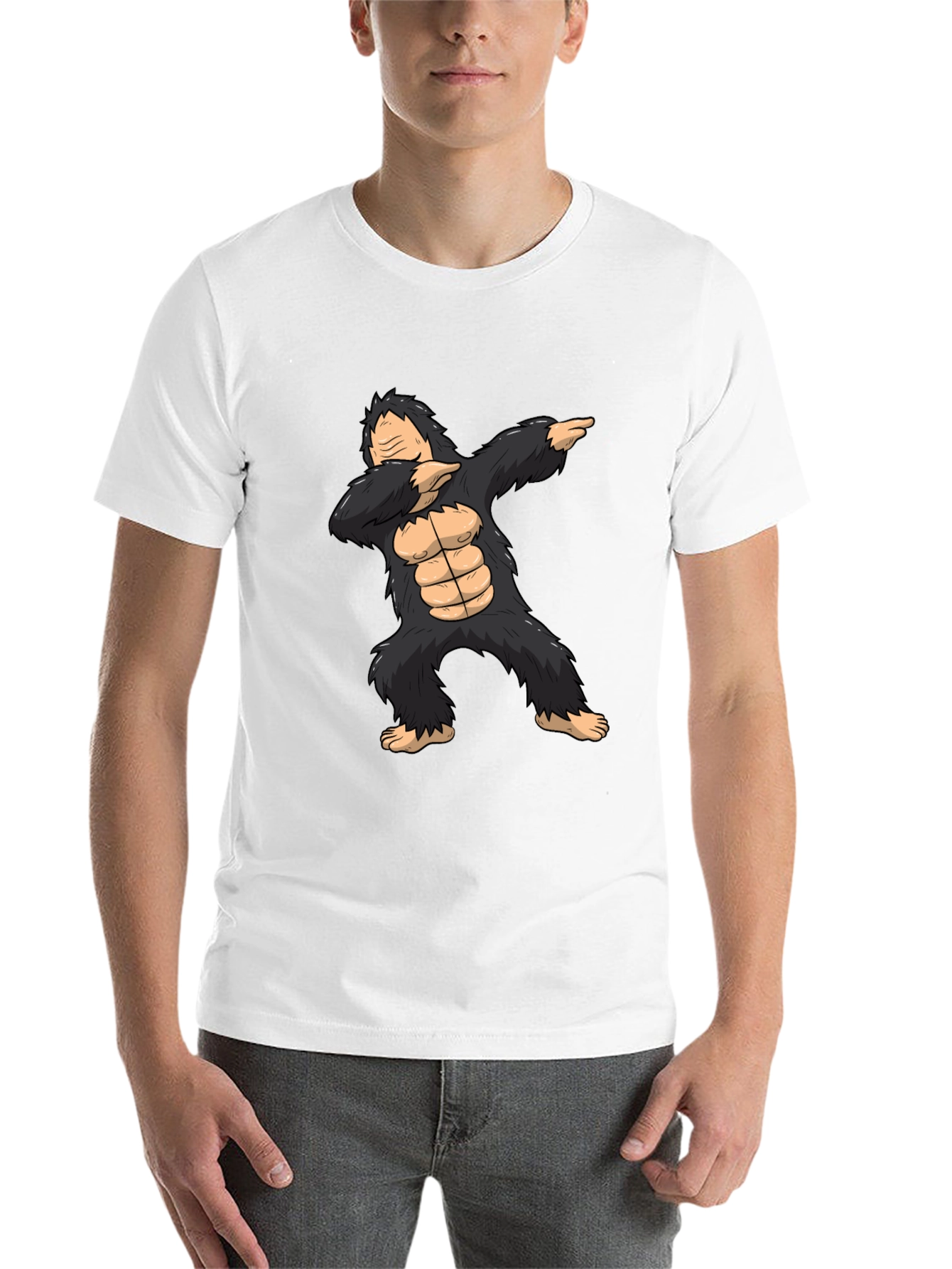 Black Dabbing Gorilla Graphic Tee - Black view 14