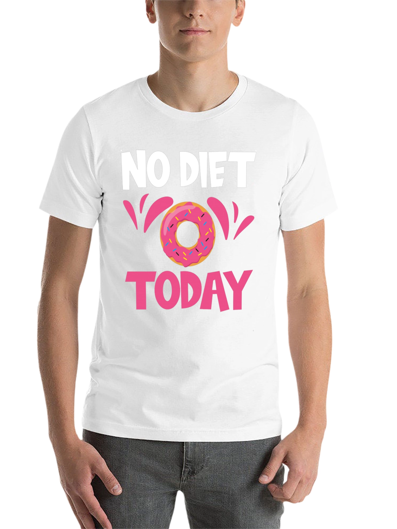 Black No Diet Today Donut T-Shirt - Fun Casual Tee view 14