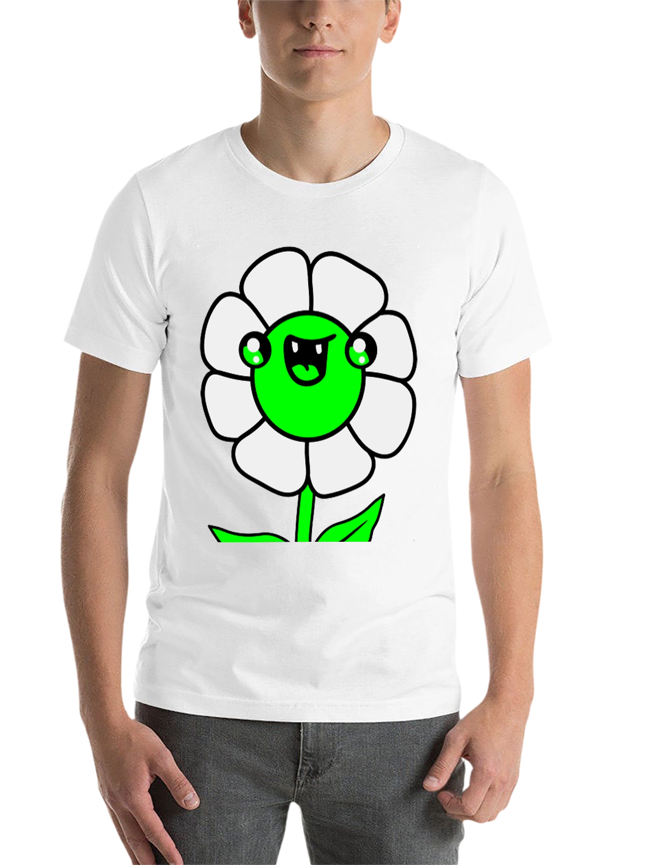 Black Funny Flower Graphic T-Shirt view 14