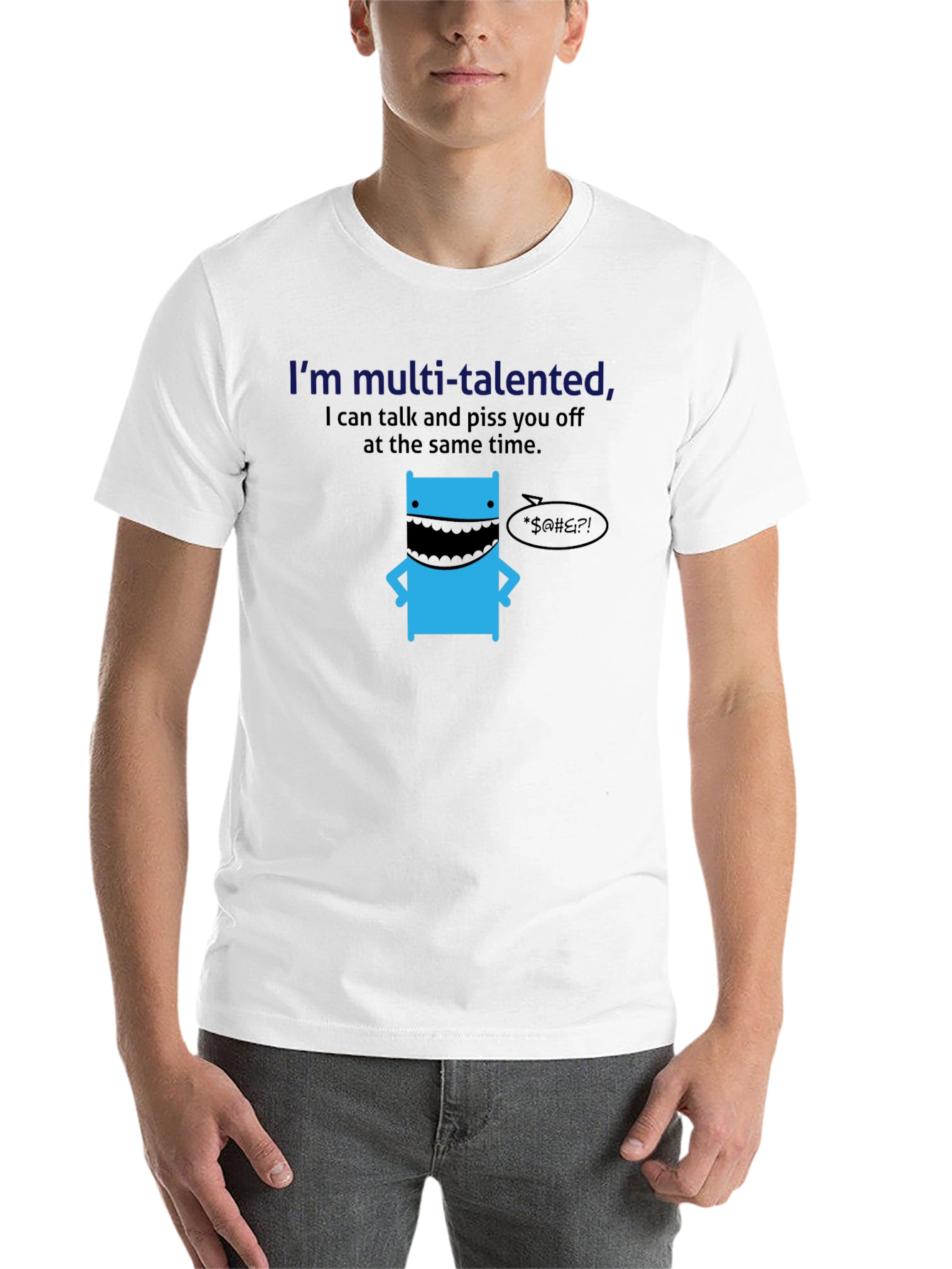 Black Multi-Talented Funny Graphic T-Shirt view 14