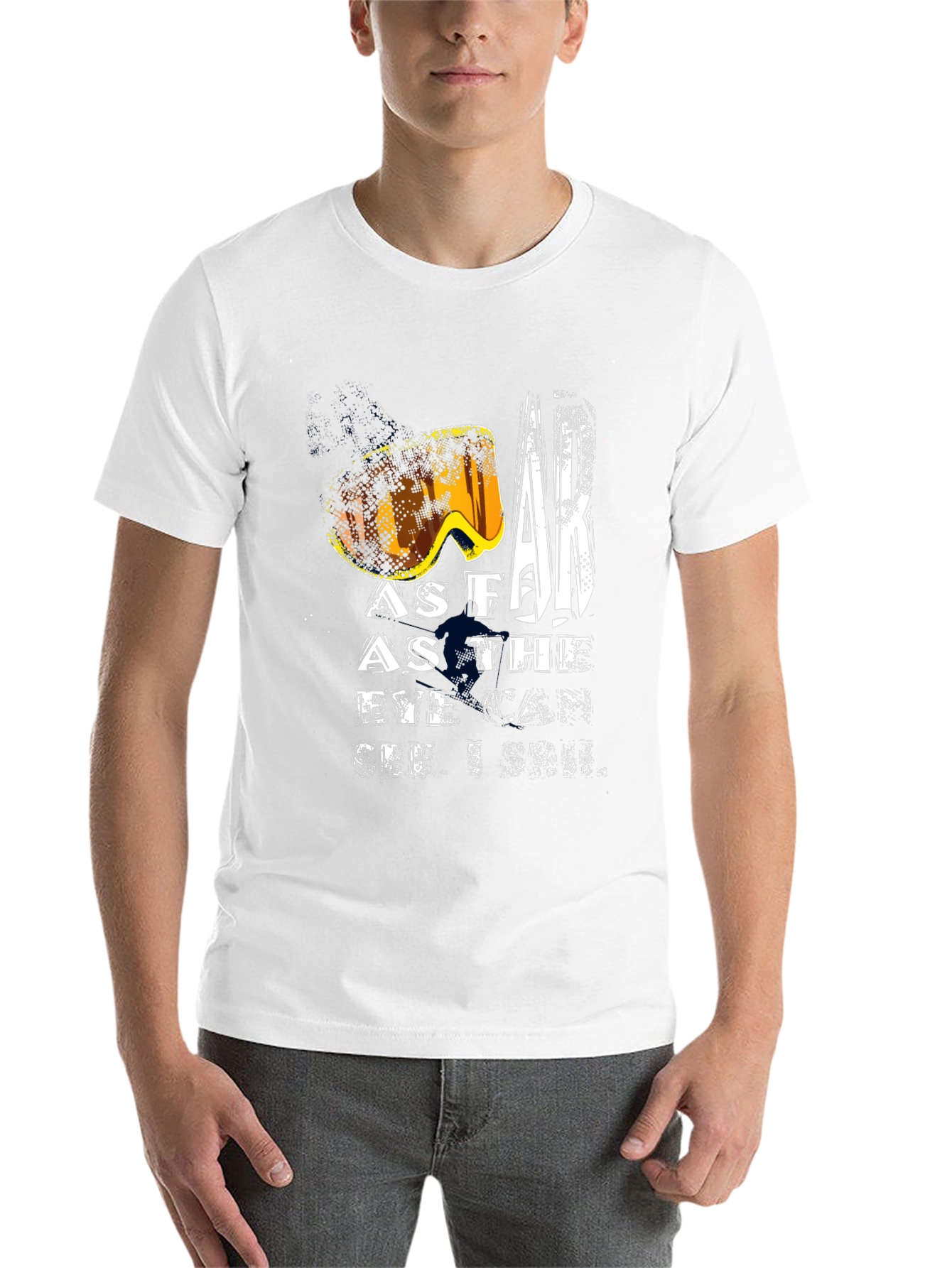 Black Ski Goggles T-Shirt - As Far As The Eye Can See view 14