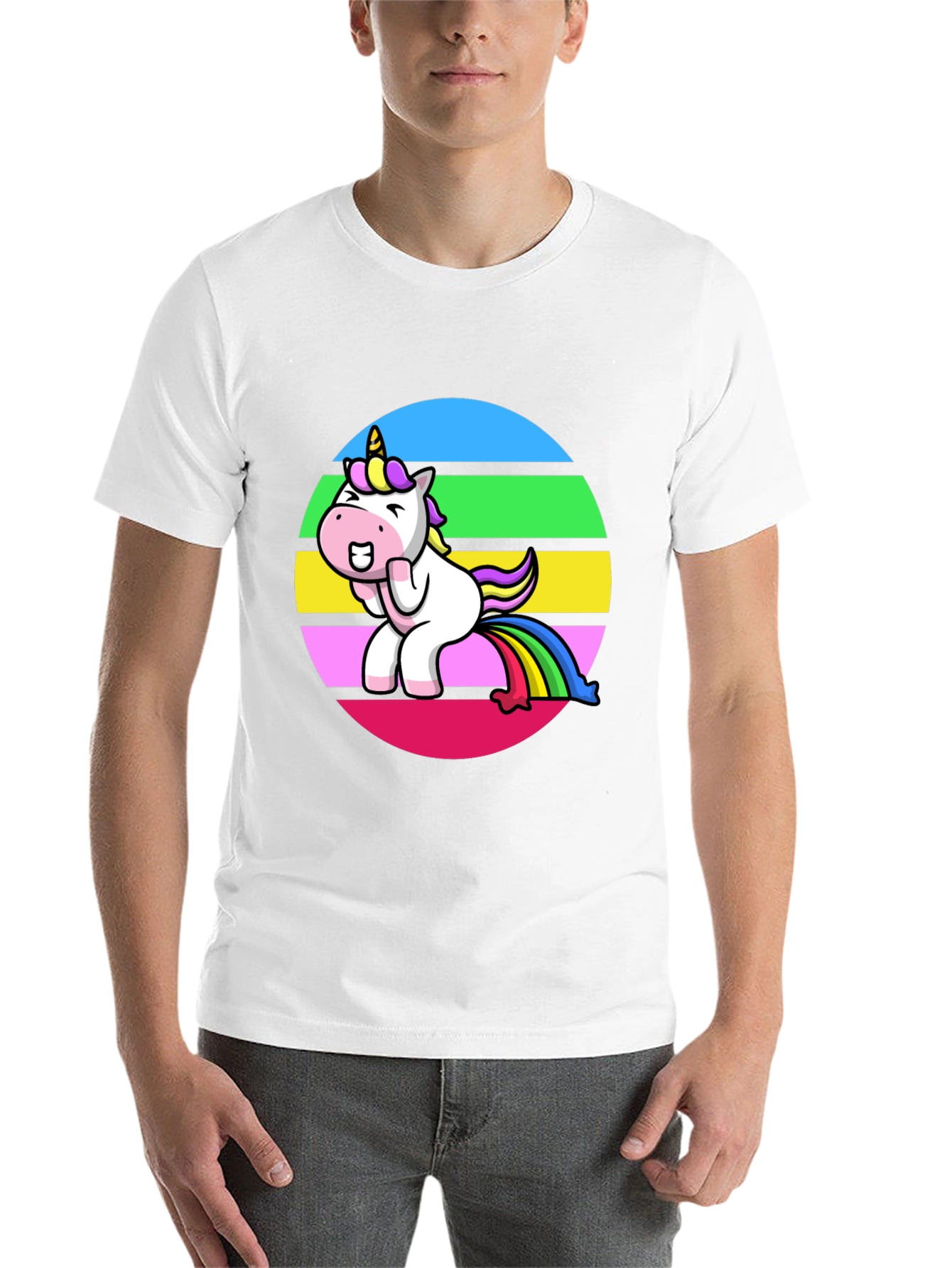 Black Unicorn Rainbow Humor Graphic Tee view 14