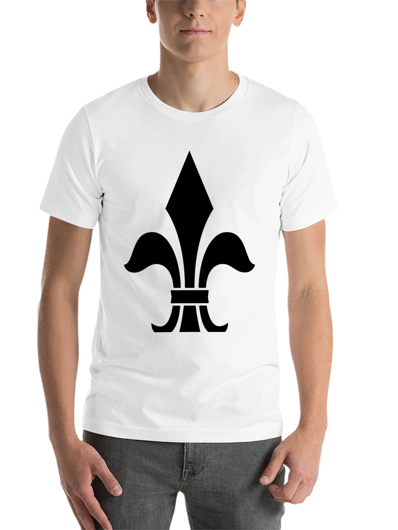 Black Fleur-de-lis Graphic Black T-Shirt view 14