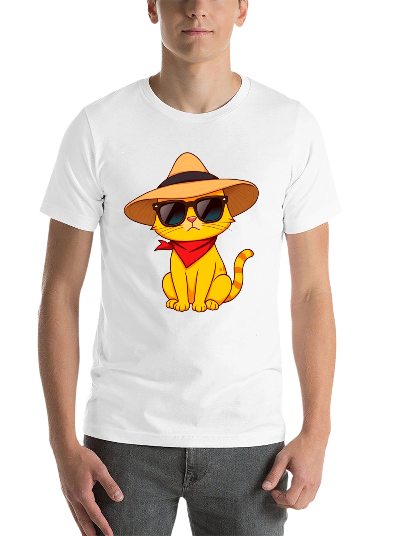 Black Cool Cat T-Shirt - Stylish Graphic Tee view 14