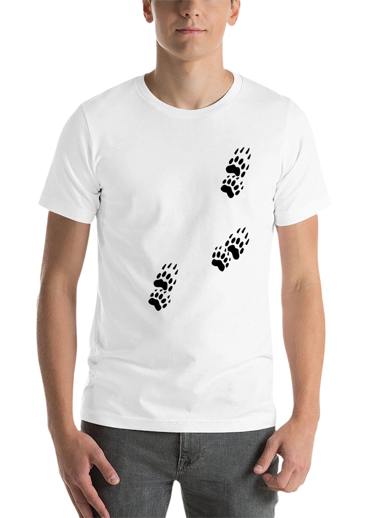 Black Black Bear Paw Print T-Shirt - Men's view 14