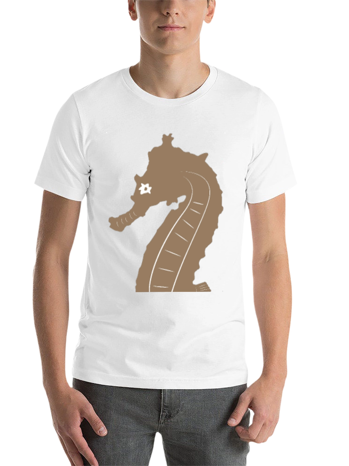 Black Black T-Shirt with Seahorse Graphic view 14