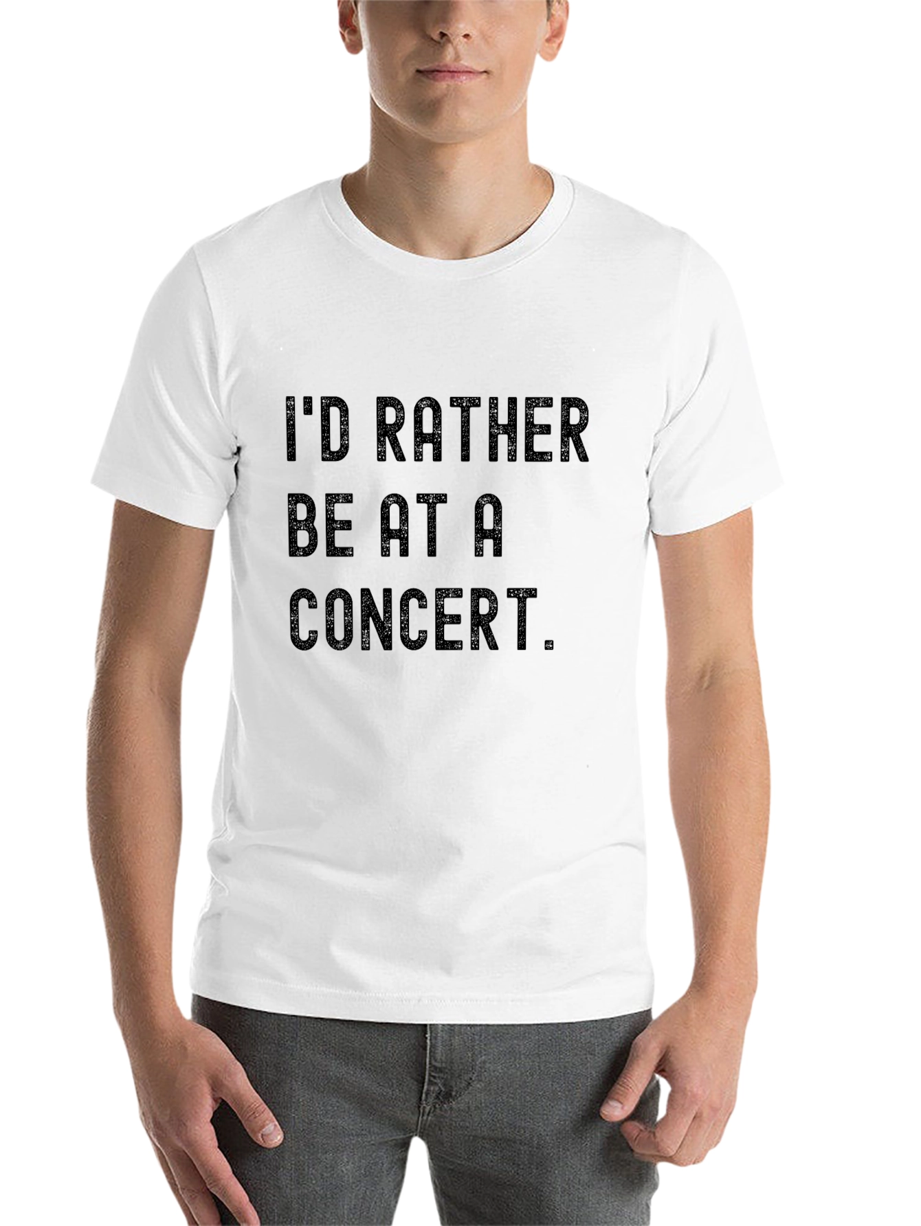 Black Concert Lover Tee: I'd Rather Be at a Concert T-Shirt view 14