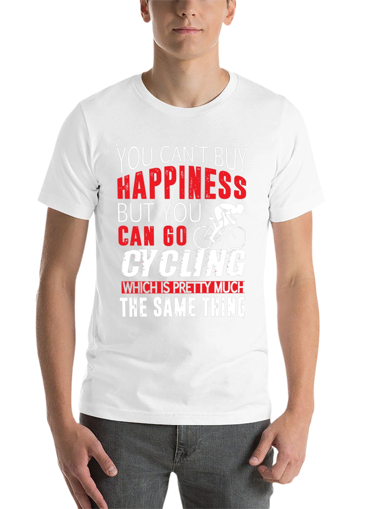 Black Cycling Happiness T-Shirt | Bike Lover Gift view 14
