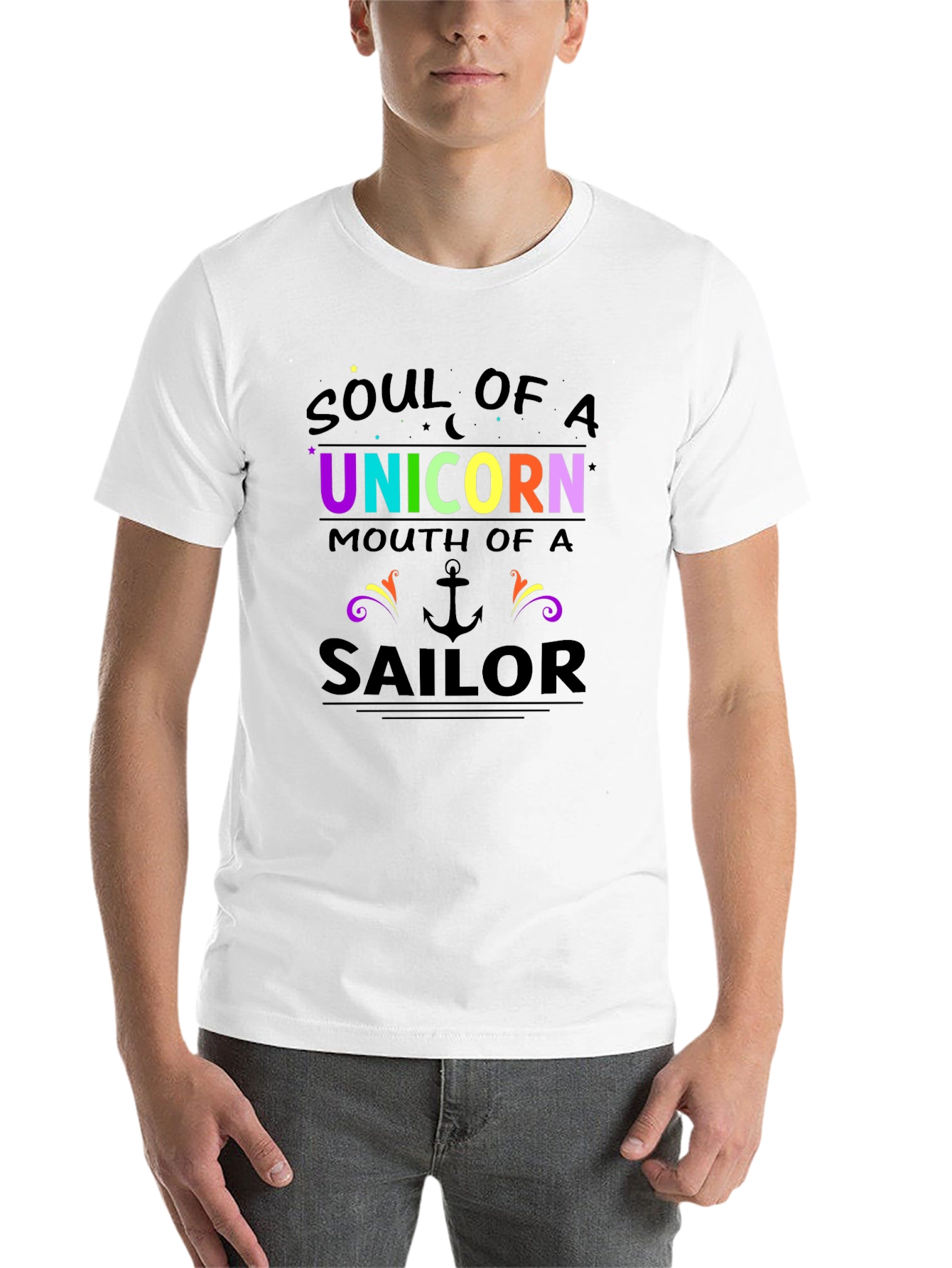 Black Soul of a Unicorn Sailor Graphic Tee view 14
