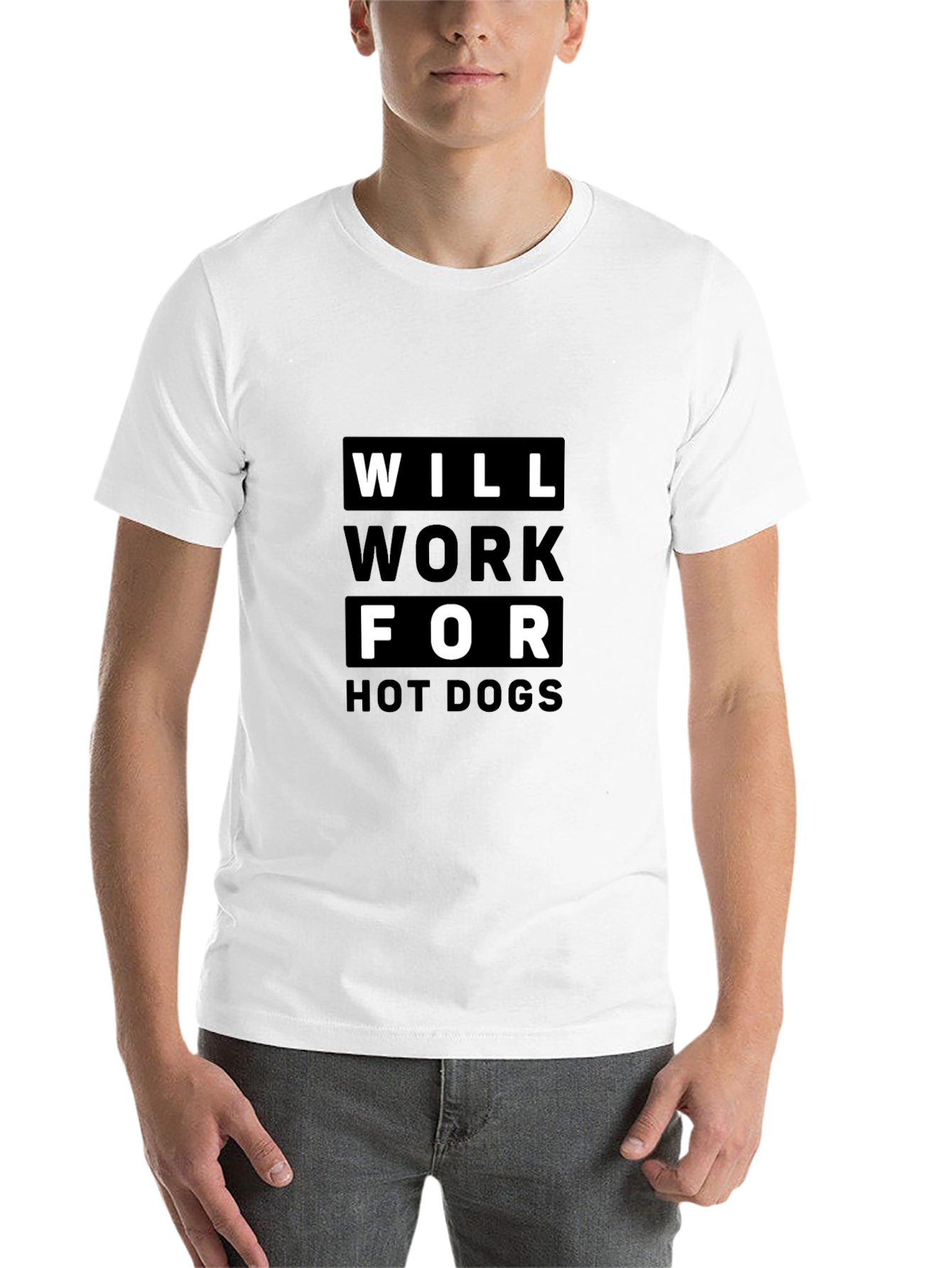 Black Will Work For Hot Dogs Graphic T-Shirt view 14