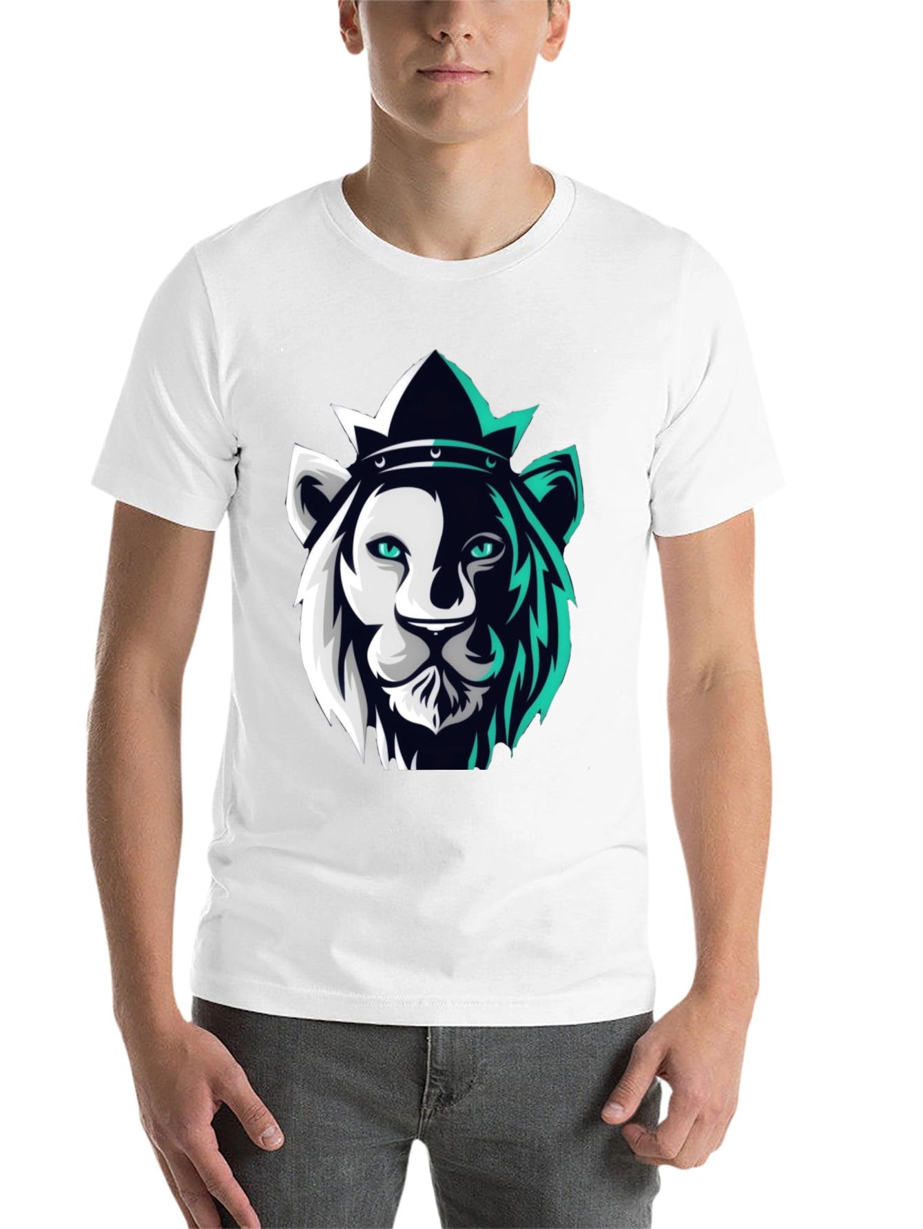 Black Lion King Graphic Tee - Modern Black T-Shirt view 14
