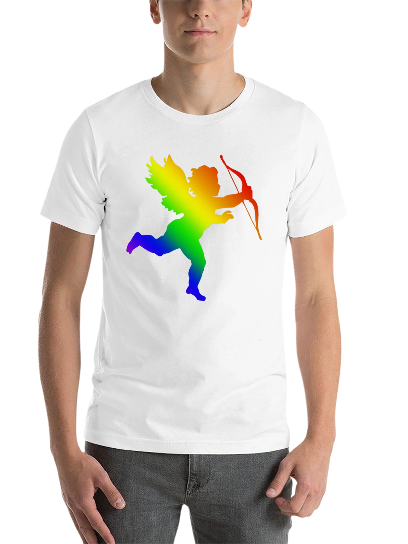 Black Rainbow Cupid Graphic Tee - Black view 14